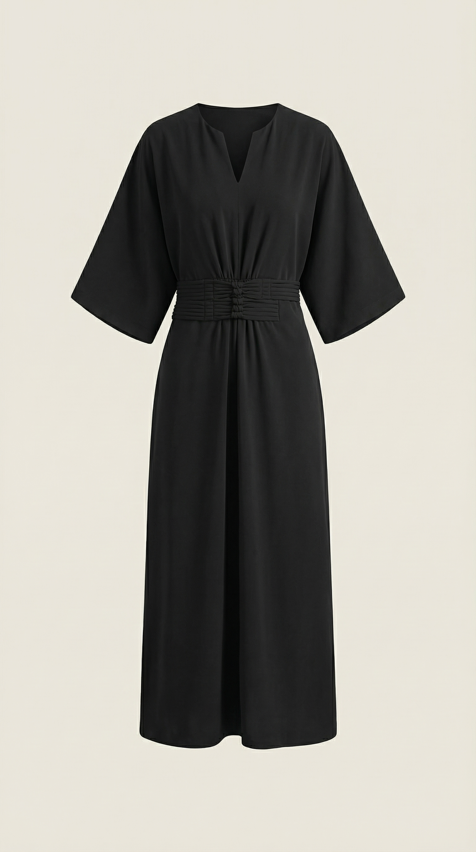 Abito Lungo Donna con Cintura Ruché Silhouette Tunica