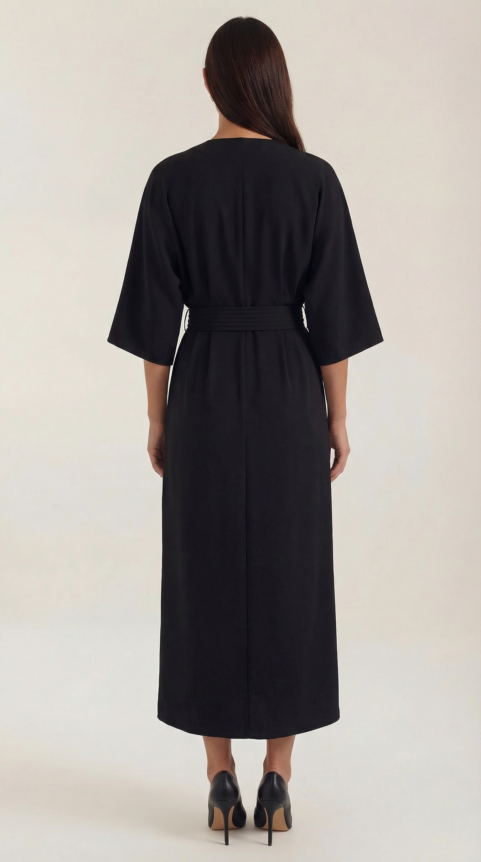 Abito Lungo Donna con Cintura Ruché Silhouette Tunica