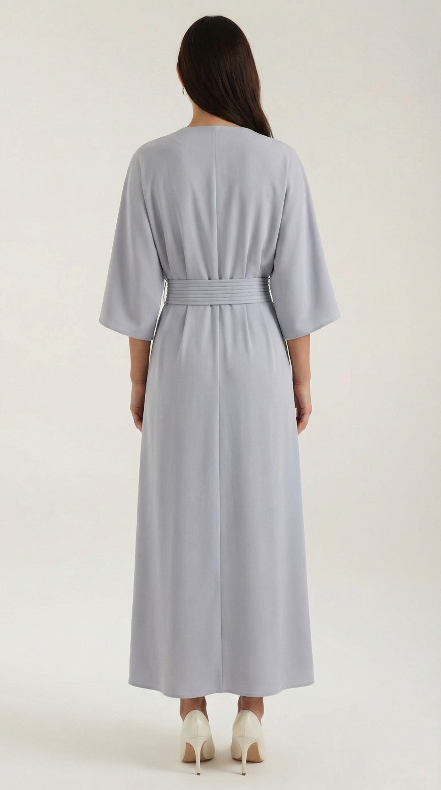 Abito Lungo Donna con Cintura Ruché Silhouette Tunica