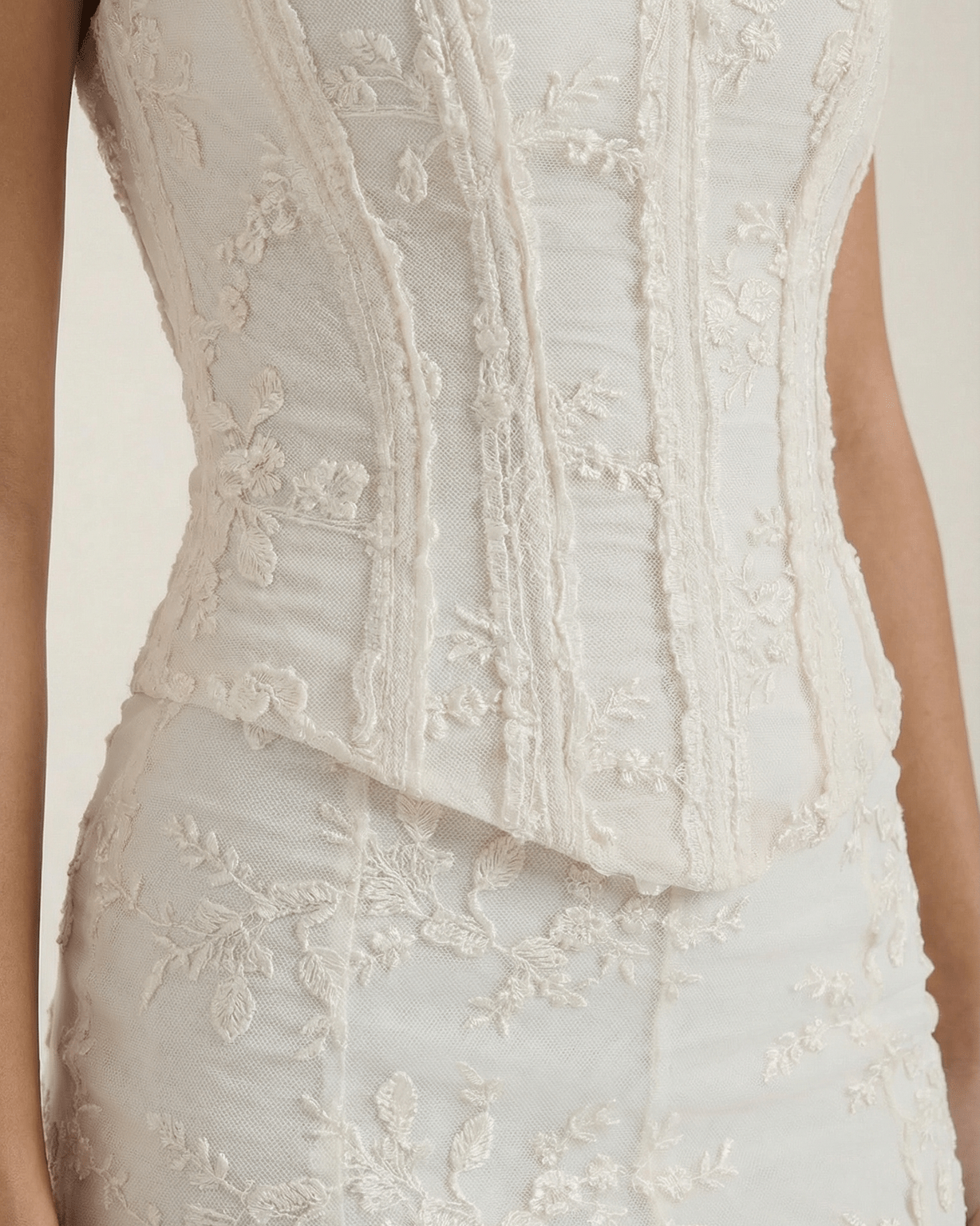 Aurazio Abito Lungo con Corsetto Pizzo per Donna