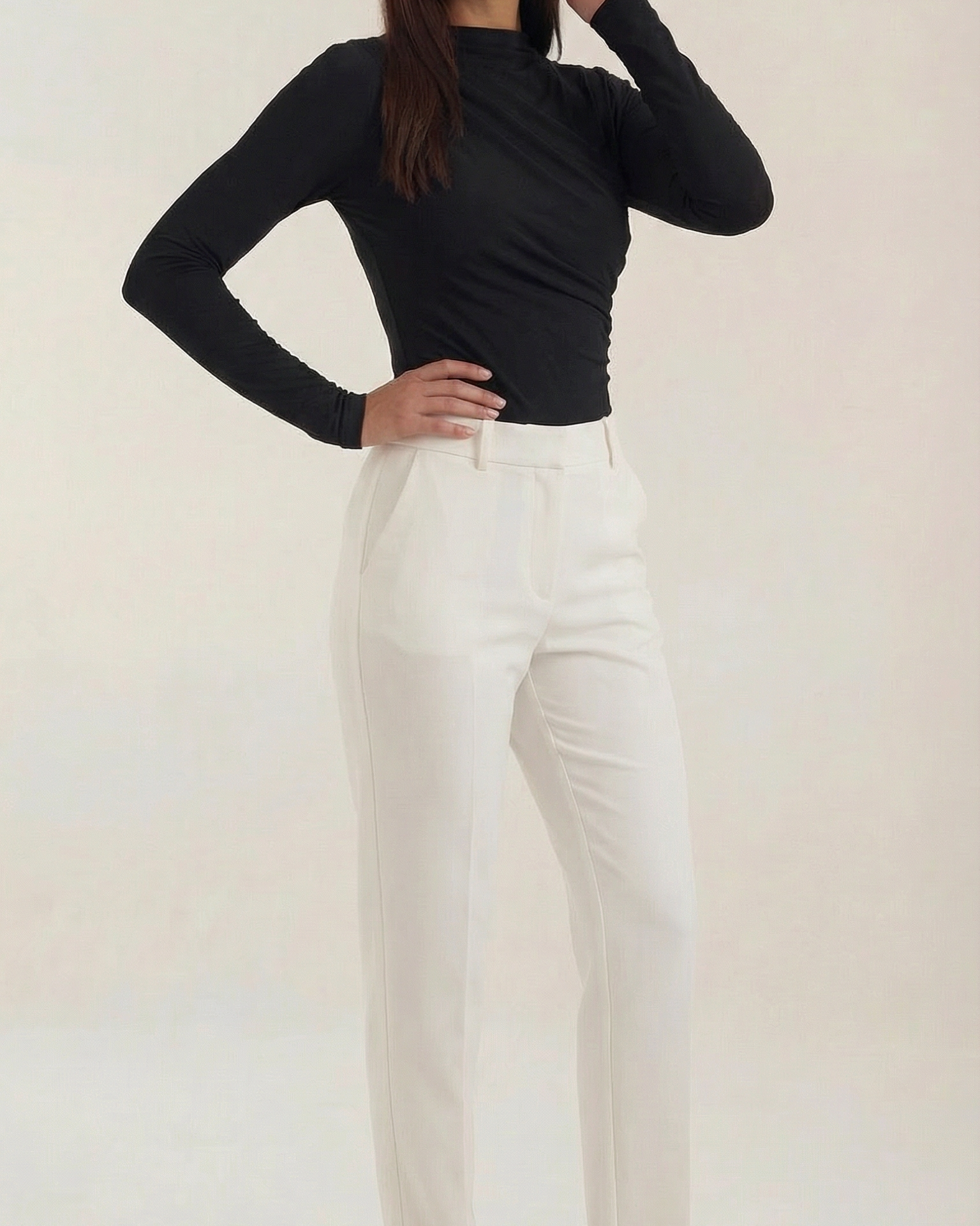 Body Donna Maniche Lunghe con Ruches Silhouette Definita