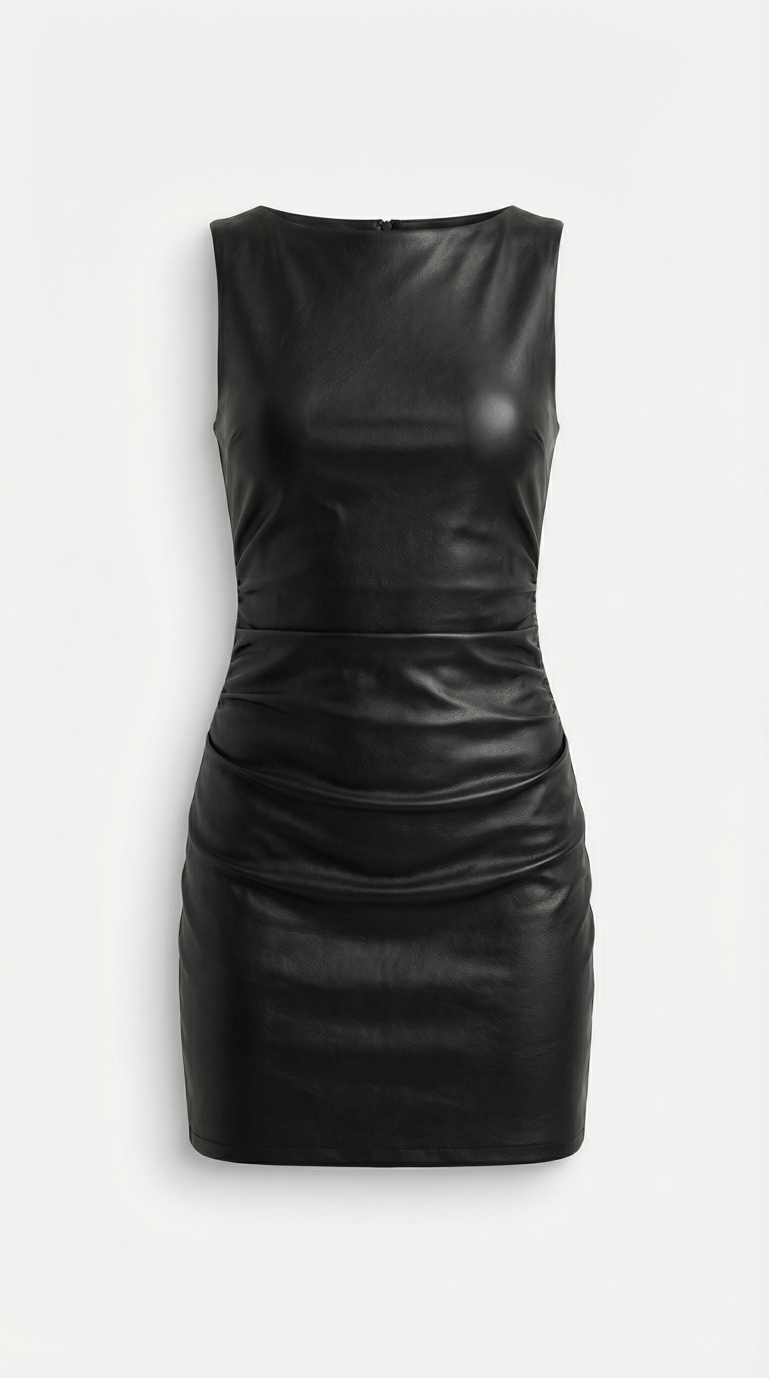 Abito Corto Donna in Pelle Sintetica Lucida Stretch Seducente