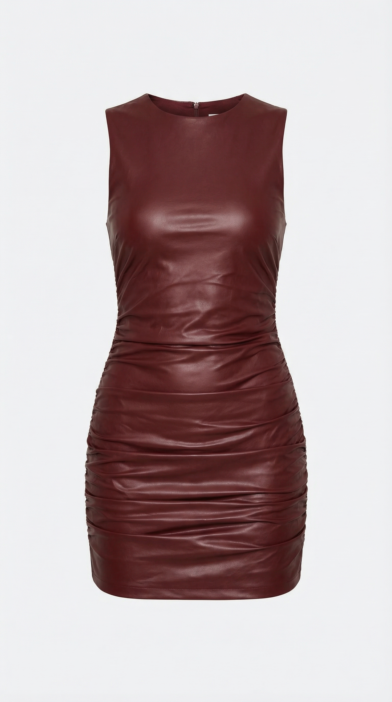 Abito Corto Donna in Pelle Sintetica Lucida Stretch Seducente