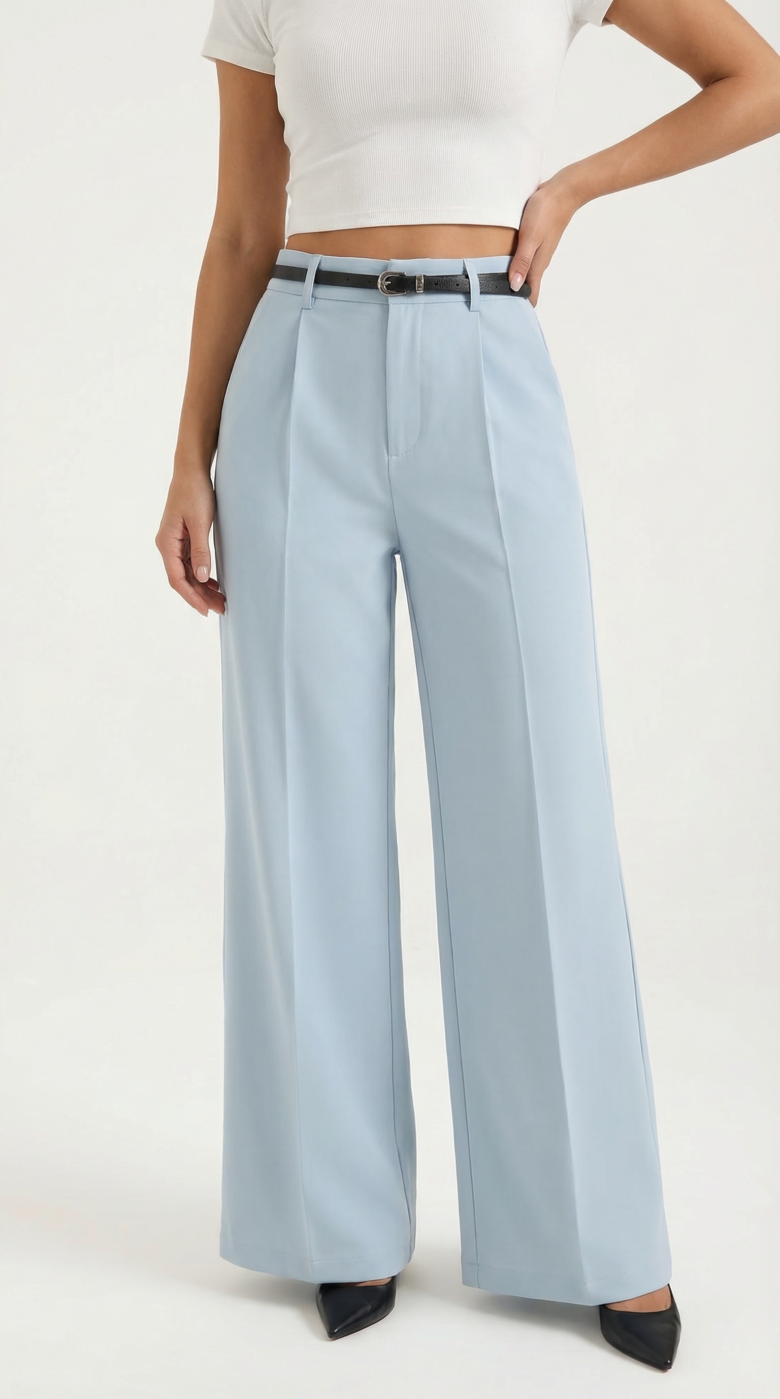 Pantaloni Donna a Gamba Larga Fluidi Eleganti Senza Tempo