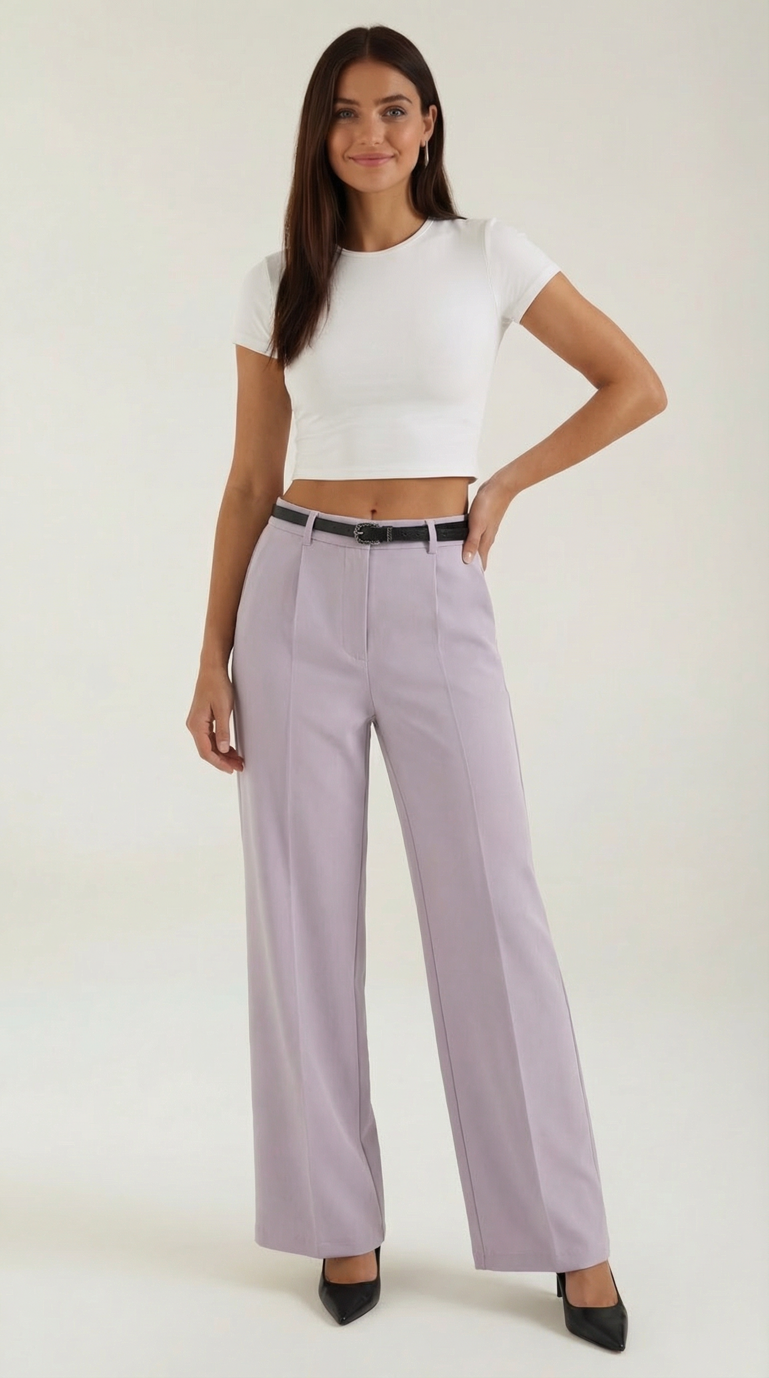 Pantaloni Donna a Gamba Larga Fluidi Eleganti Senza Tempo