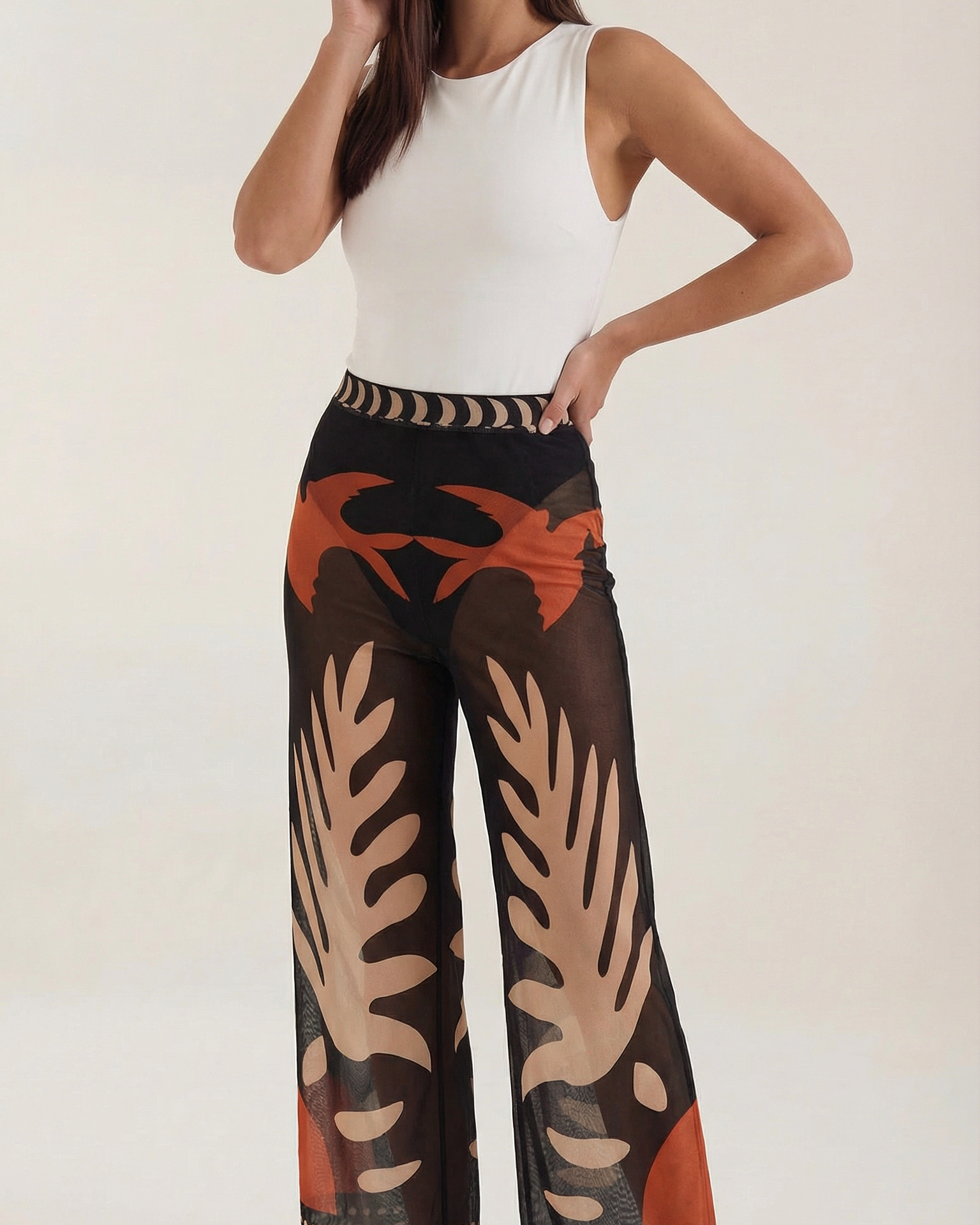 Pantaloni Donna a Palazzo Boho Silhouette Ampia Fluidi