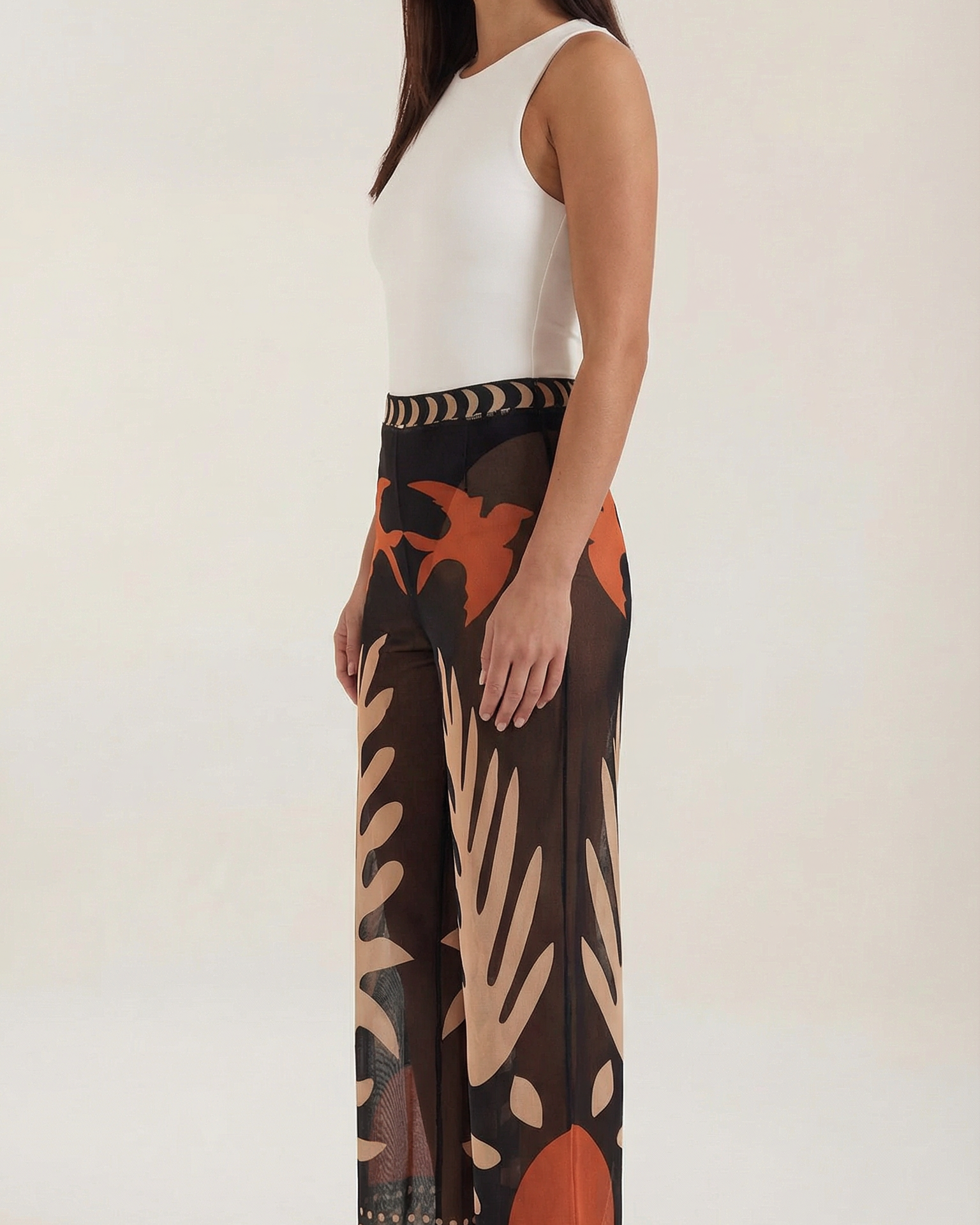 Pantaloni Donna a Palazzo Boho Silhouette Ampia Fluidi