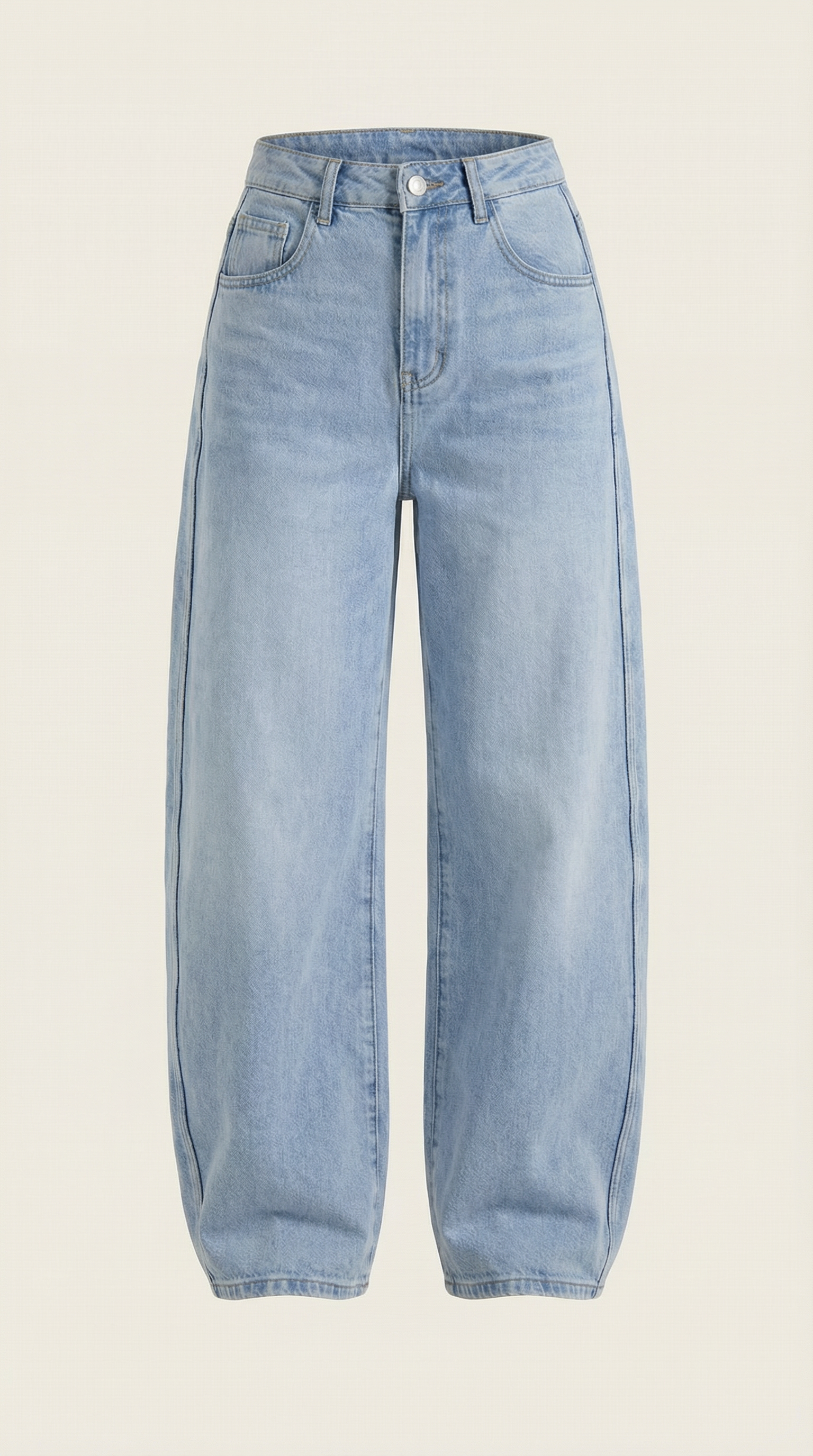 Jeans Donna a Gamba Larga Denim Morbido Rilassato