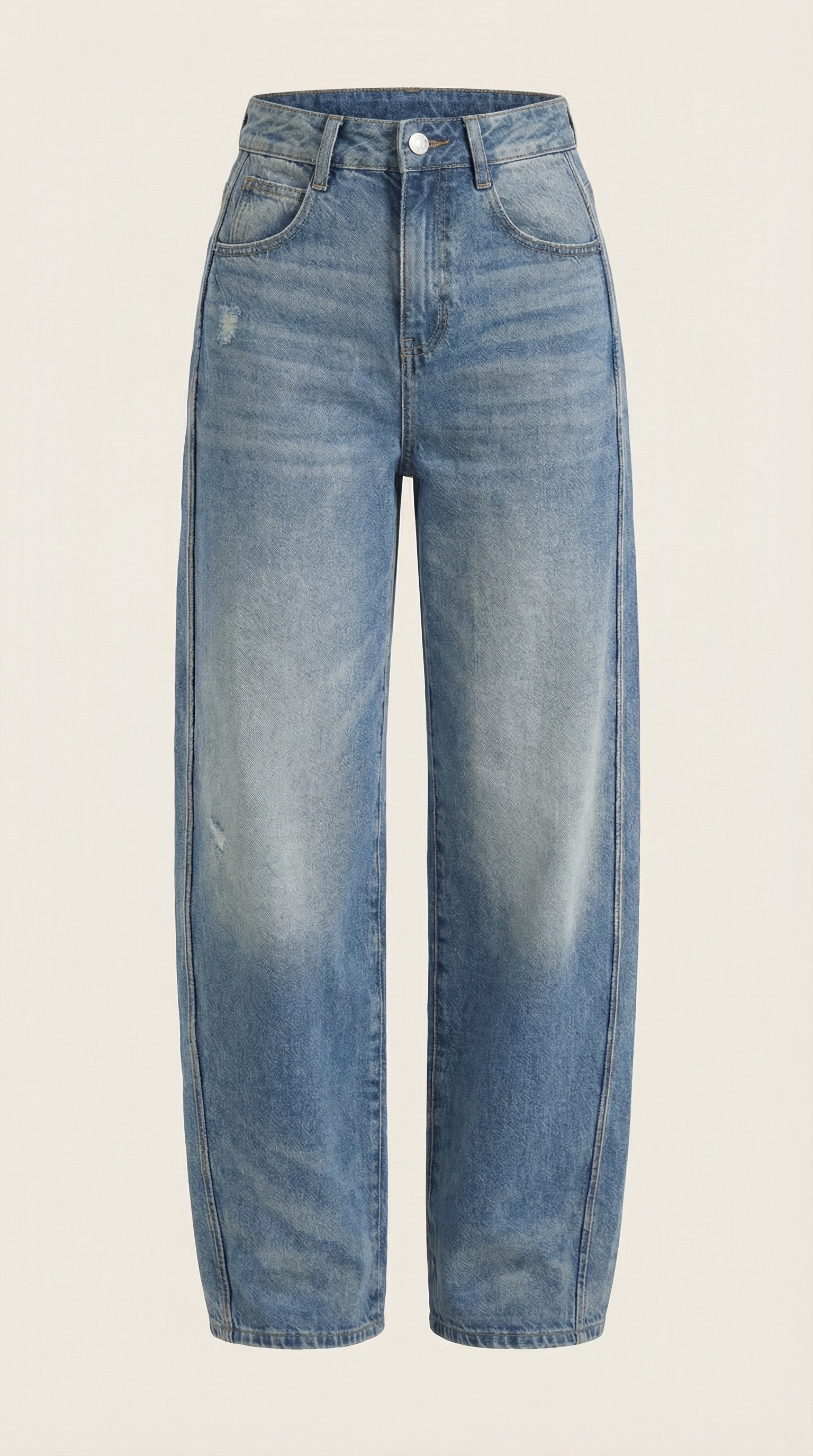 Jeans Donna a Gamba Larga Denim Morbido Rilassato