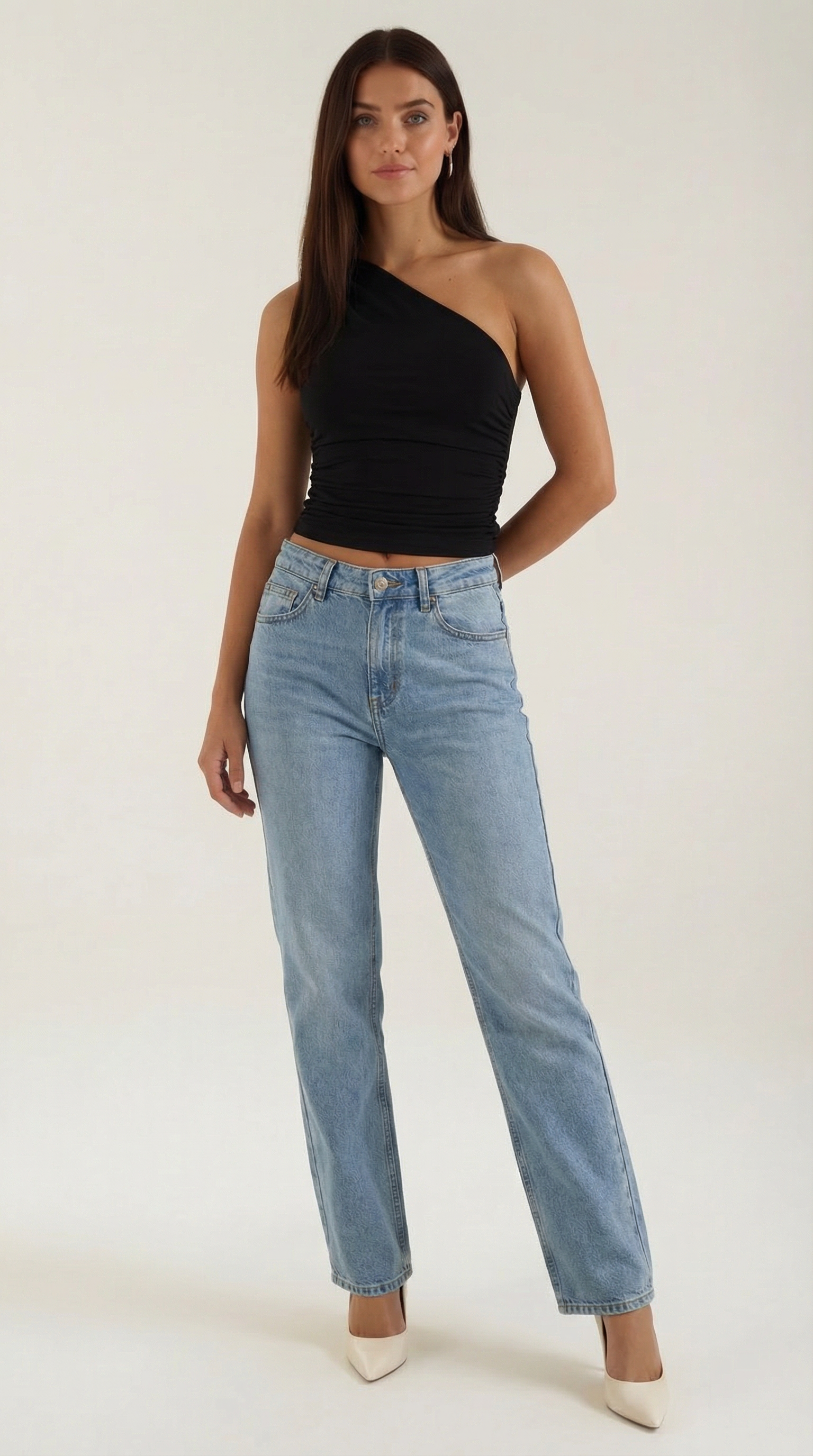 Top Donna Monospalla Elasticizzato Aderente Seconda Pelle