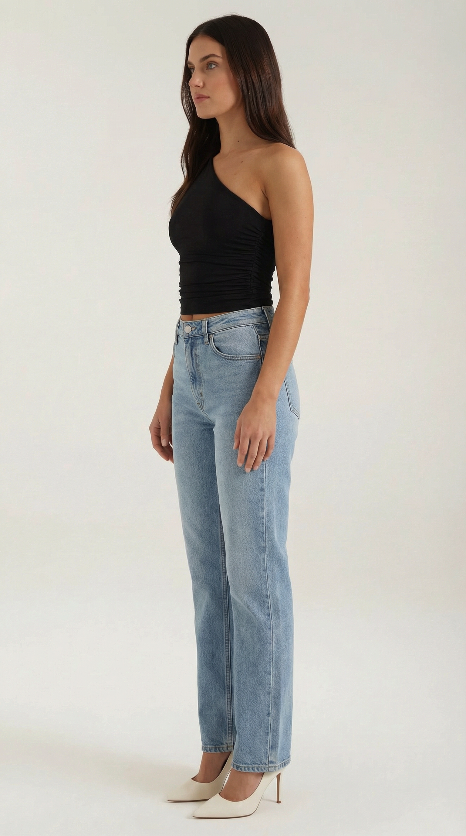 Top Donna Monospalla Elasticizzato Aderente Seconda Pelle