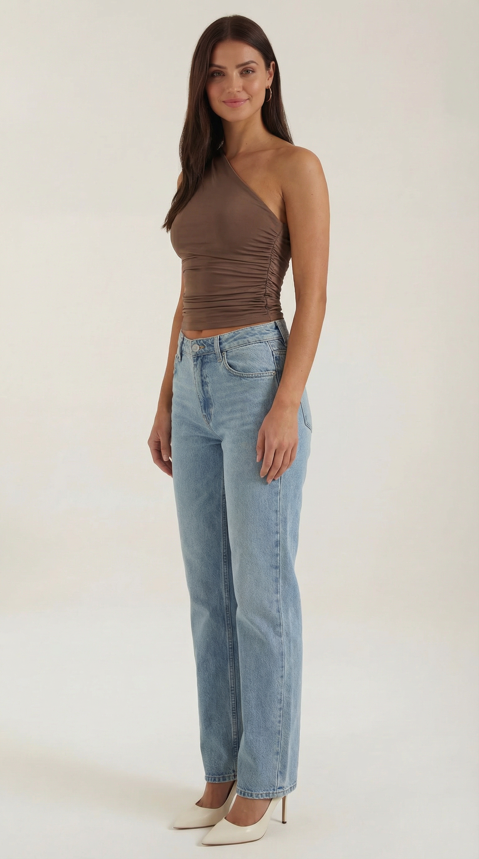 Top Donna Monospalla Elasticizzato Aderente Seconda Pelle