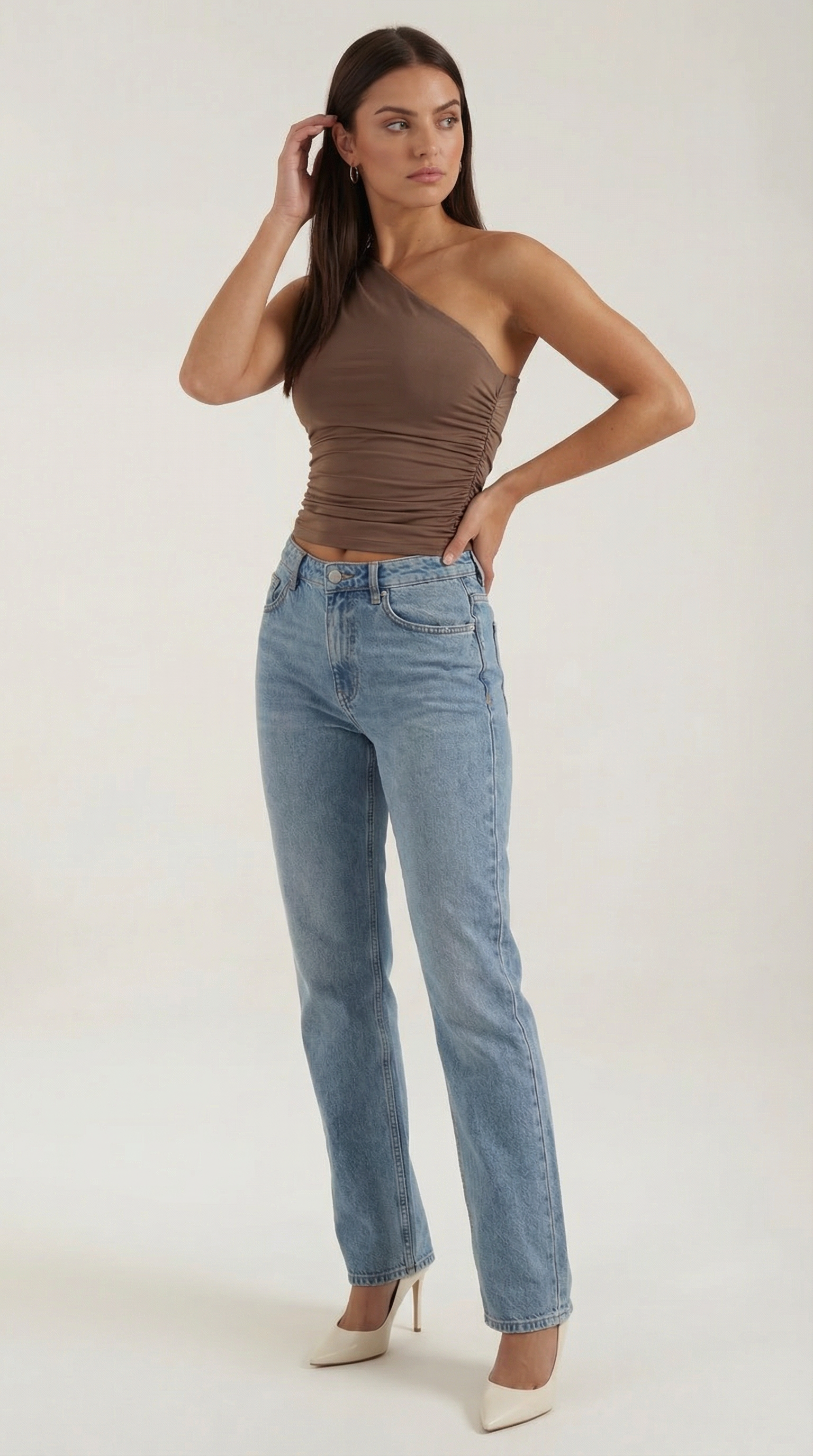 Top Donna Monospalla Elasticizzato Aderente Seconda Pelle