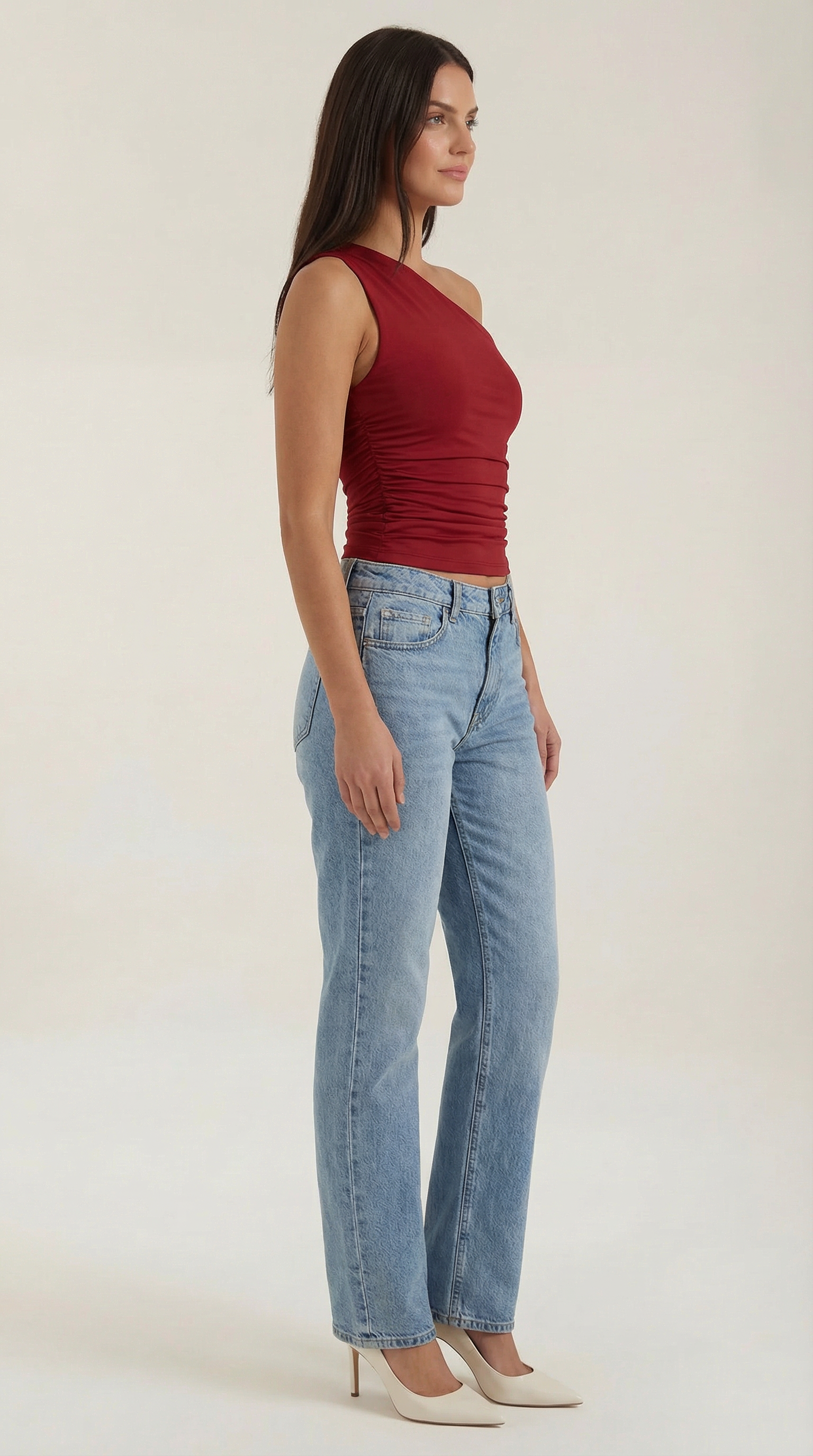 Top Donna Monospalla Elasticizzato Aderente Seconda Pelle