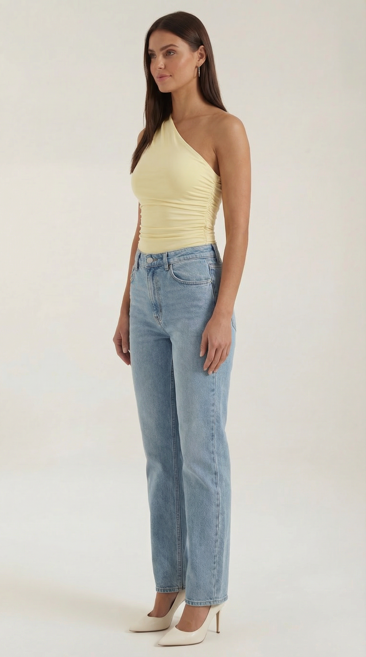Top Donna Monospalla Elasticizzato Aderente Seconda Pelle