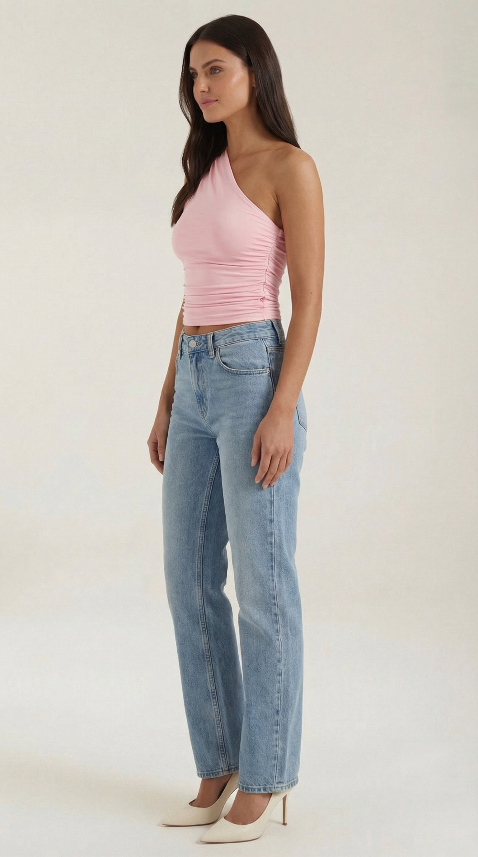 Top Donna Monospalla Elasticizzato Aderente Seconda Pelle