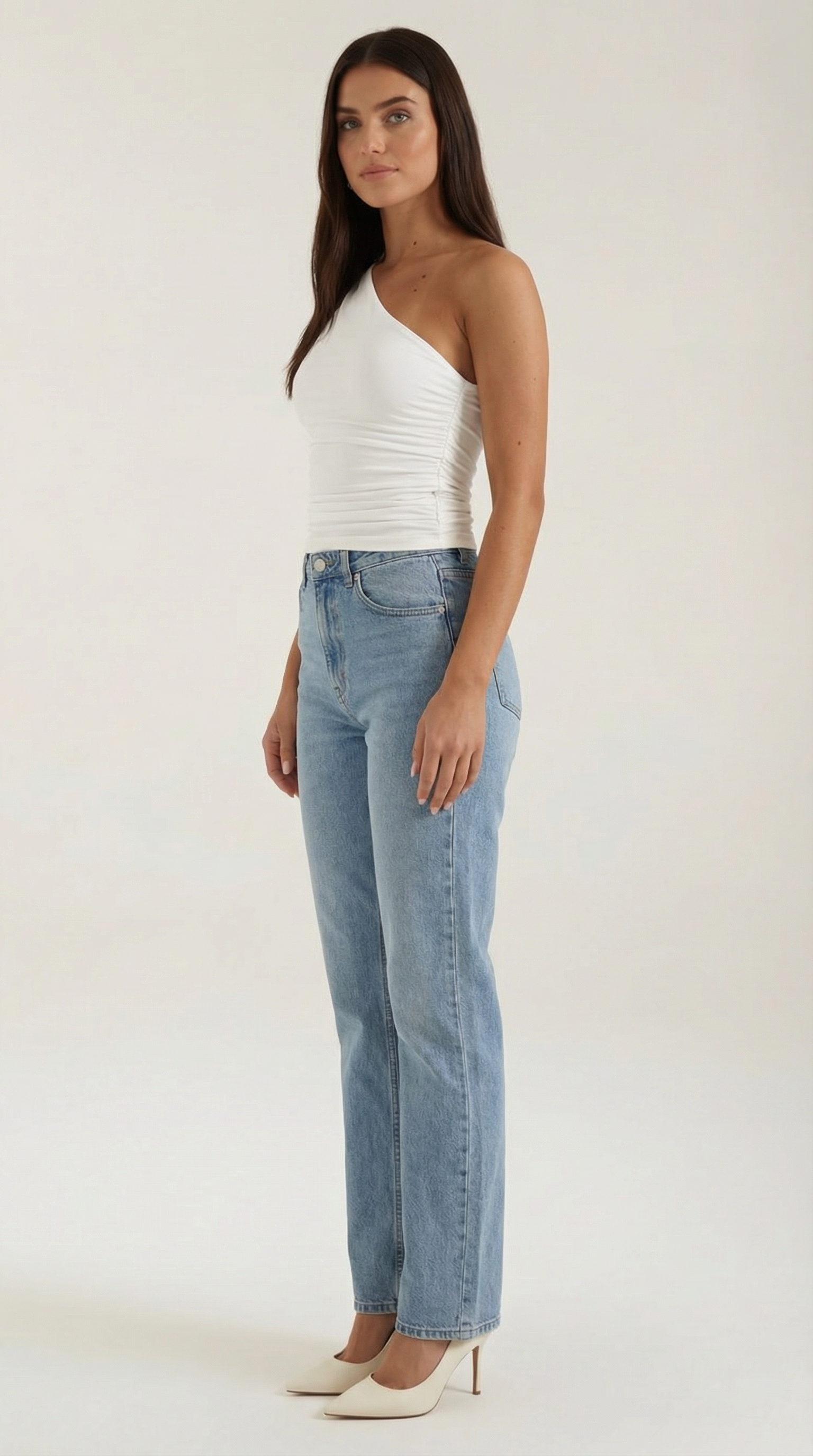 Top Donna Monospalla Elasticizzato Aderente Seconda Pelle