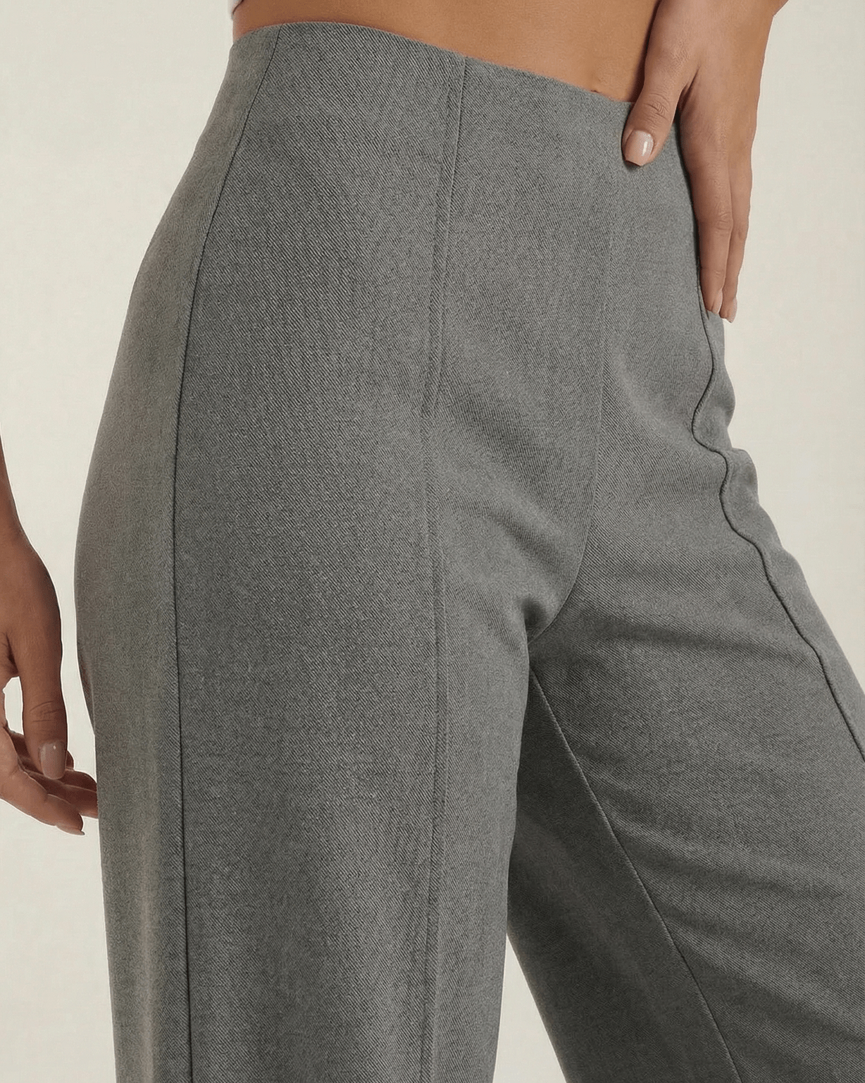 Aurazio Pantaloni Larghi a Vita Media da Donna