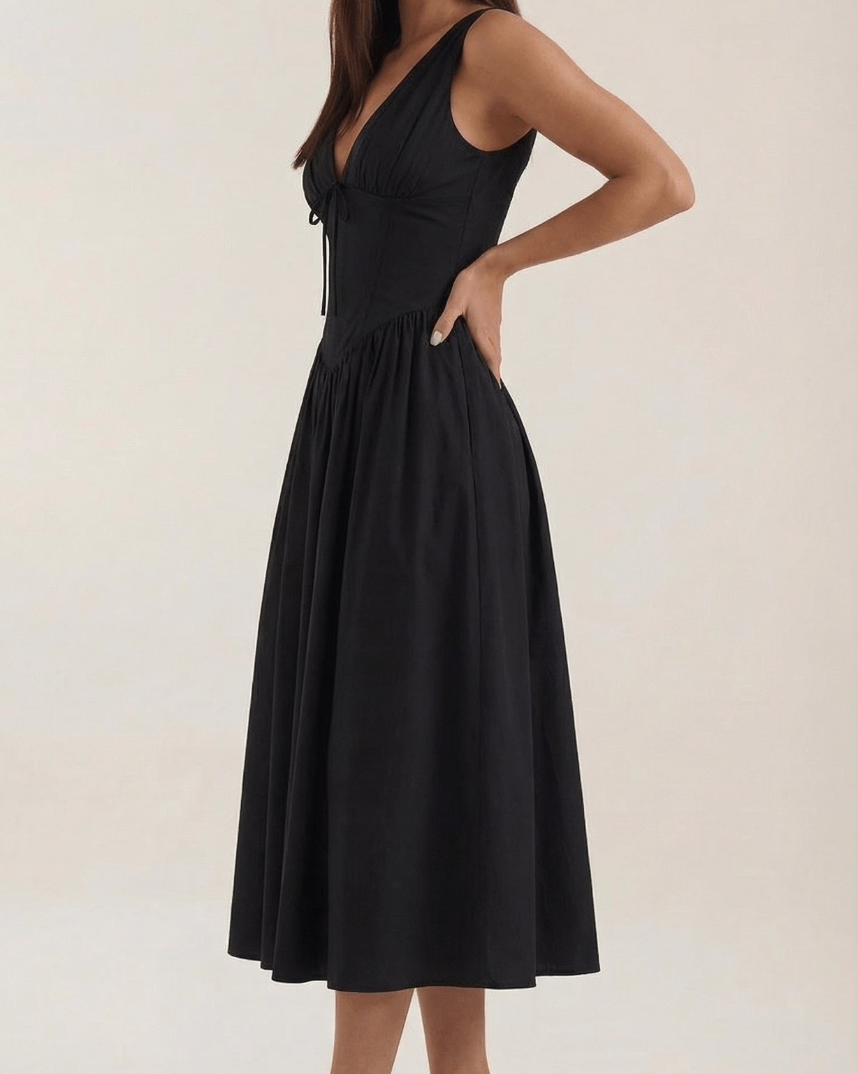 Aurazio Vestito Midi Con Scollo a V per Donna