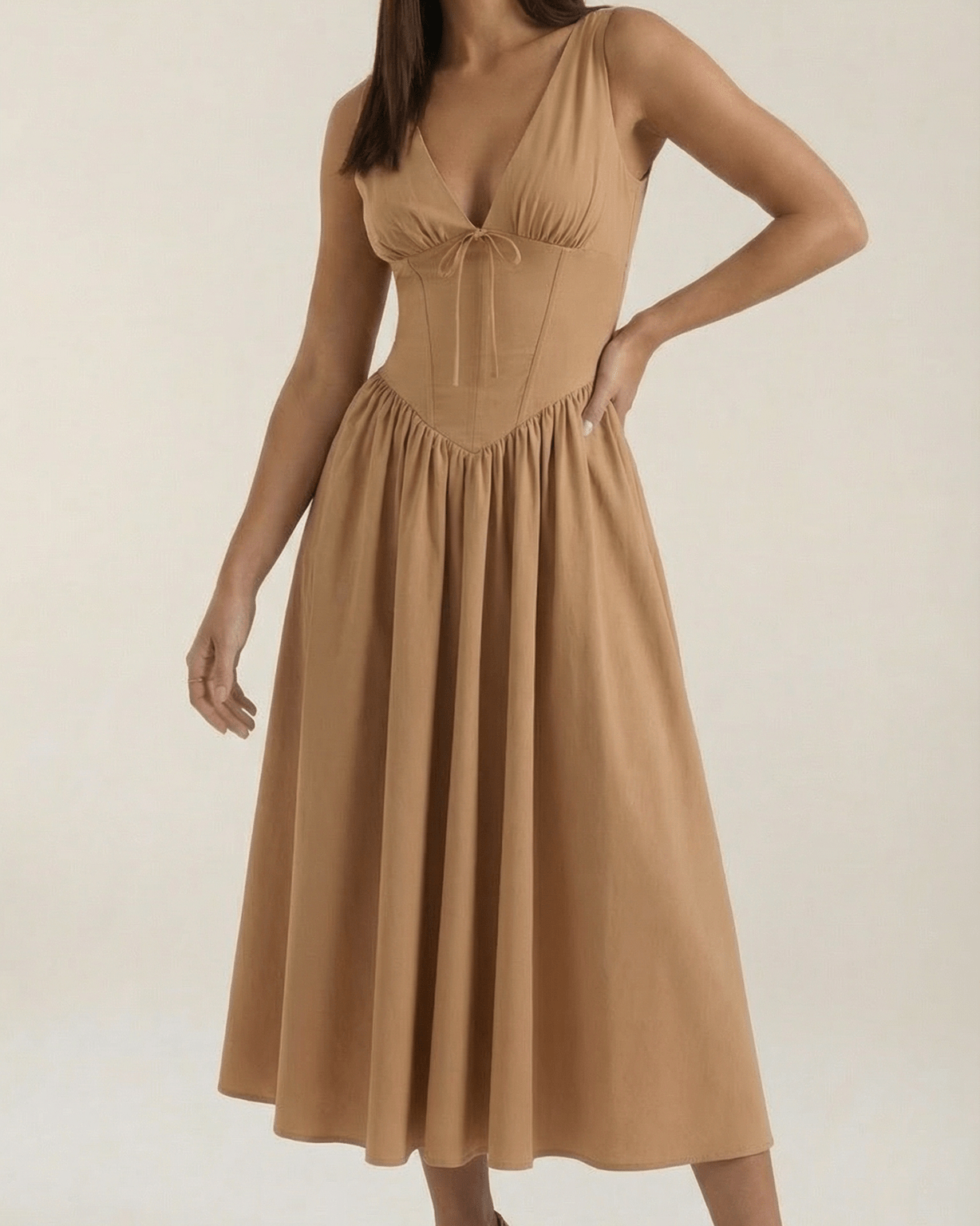 Aurazio Vestito Midi Con Scollo a V per Donna