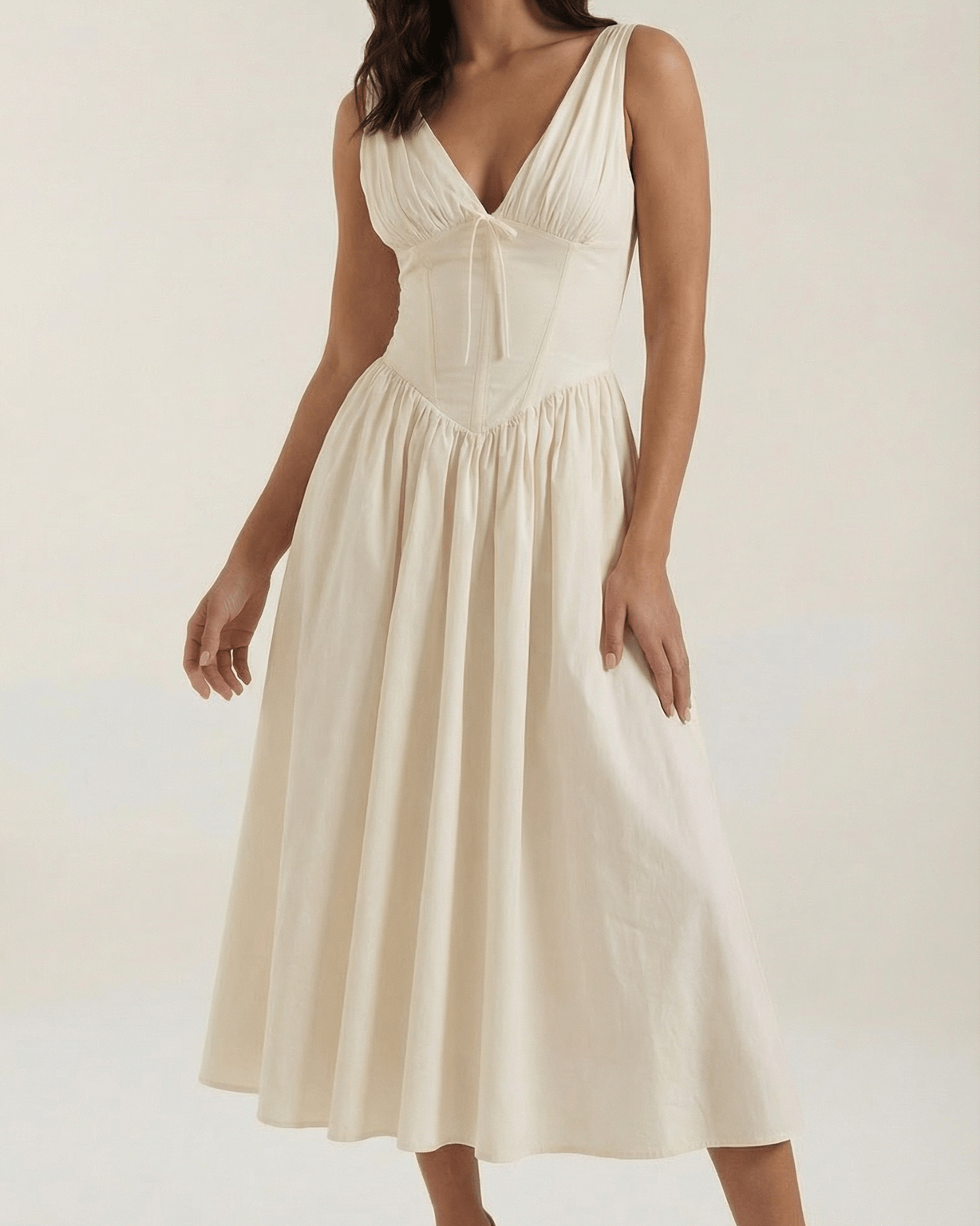 Aurazio Vestito Midi Con Scollo a V per Donna