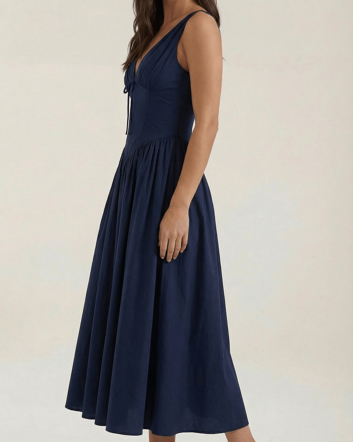 Aurazio Vestito Midi Con Scollo a V per Donna