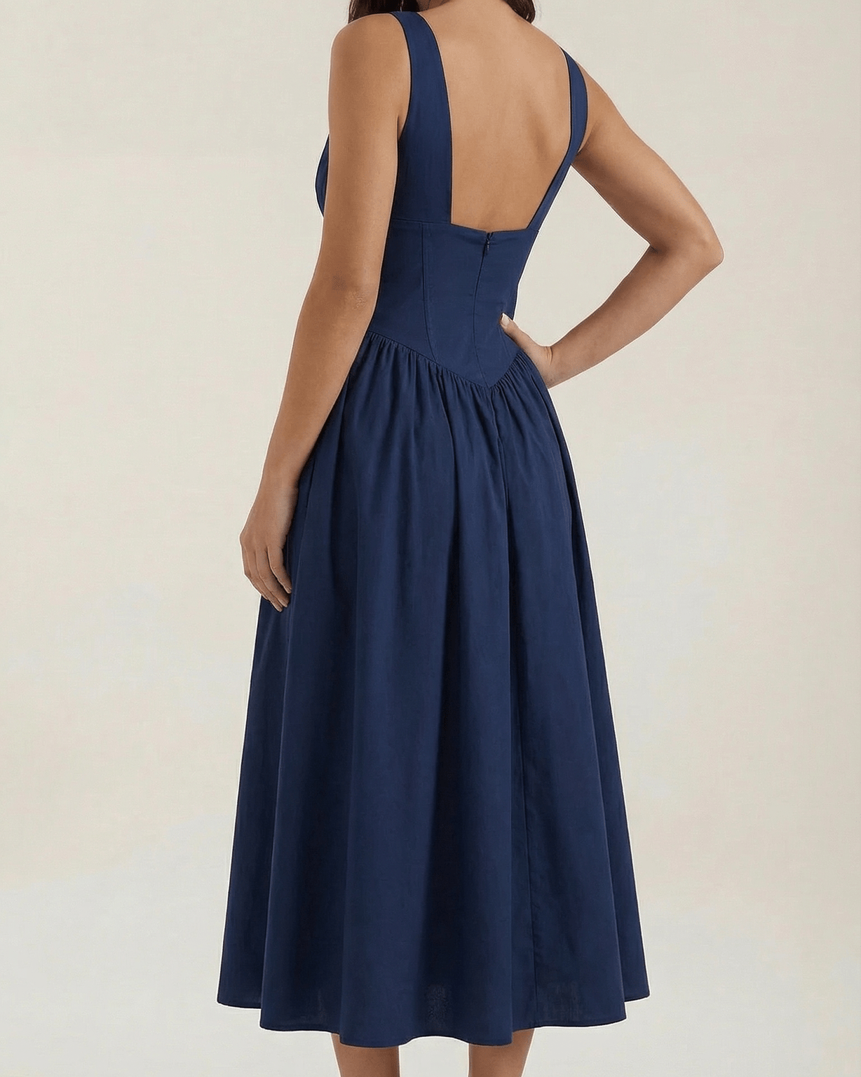 Aurazio Vestito Midi Con Scollo a V per Donna