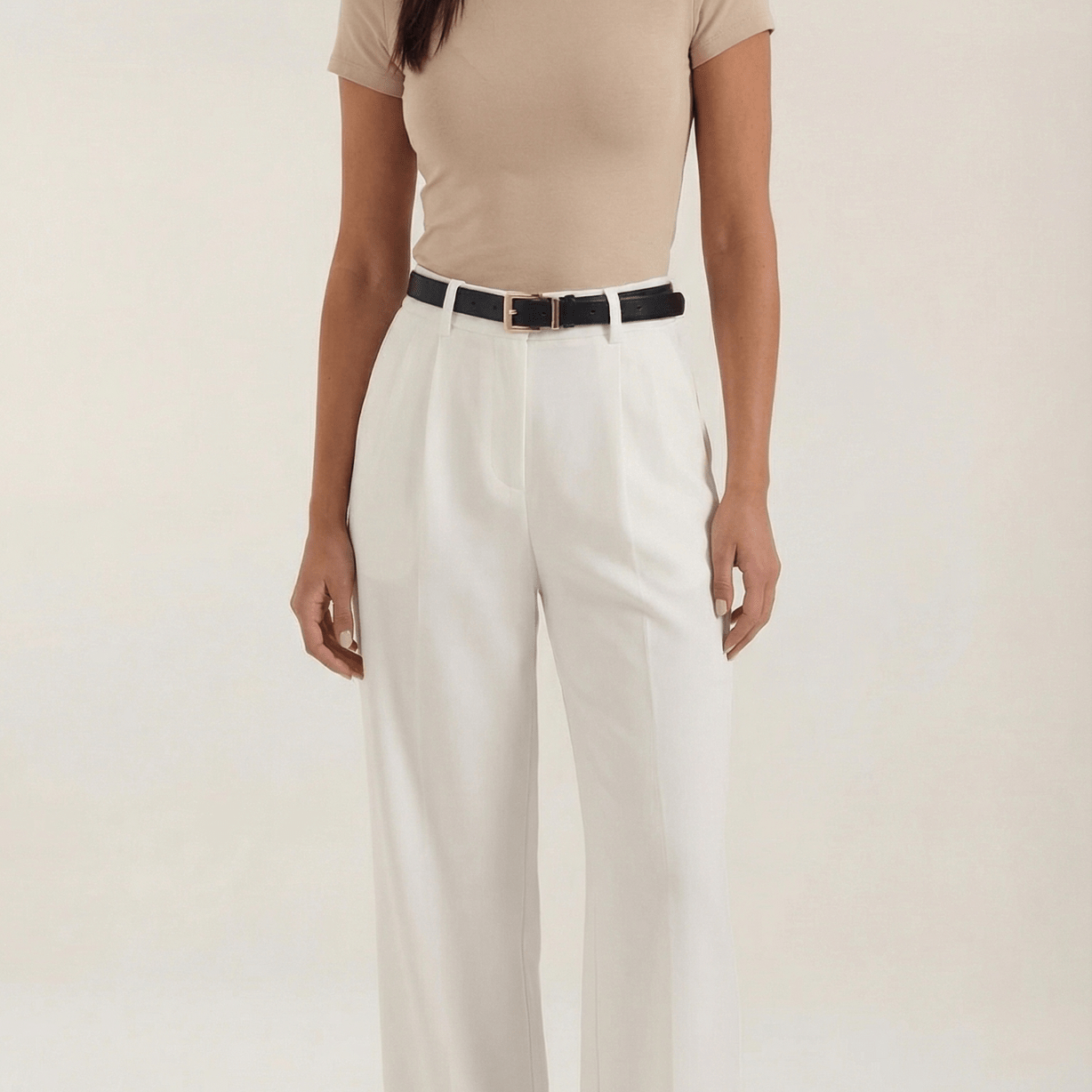 Aurazio Pantaloni a Vita Alta Dritti da Donna