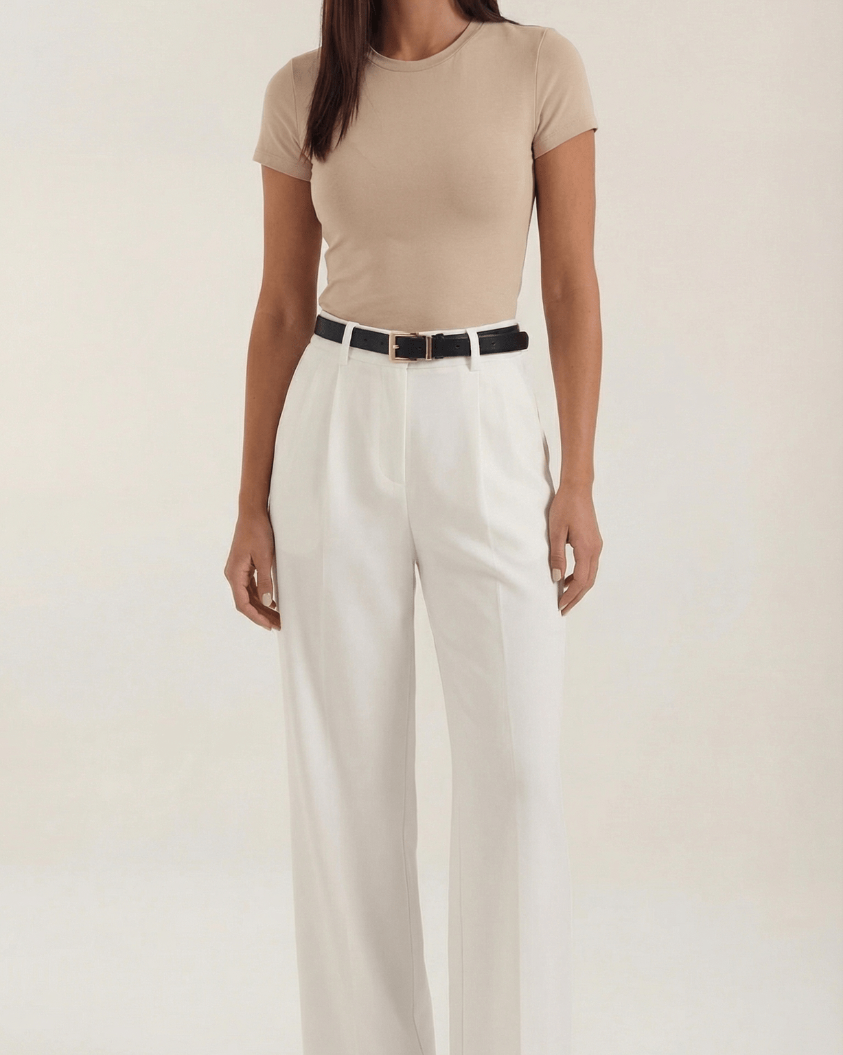 Aurazio Pantaloni a Vita Alta Dritti da Donna