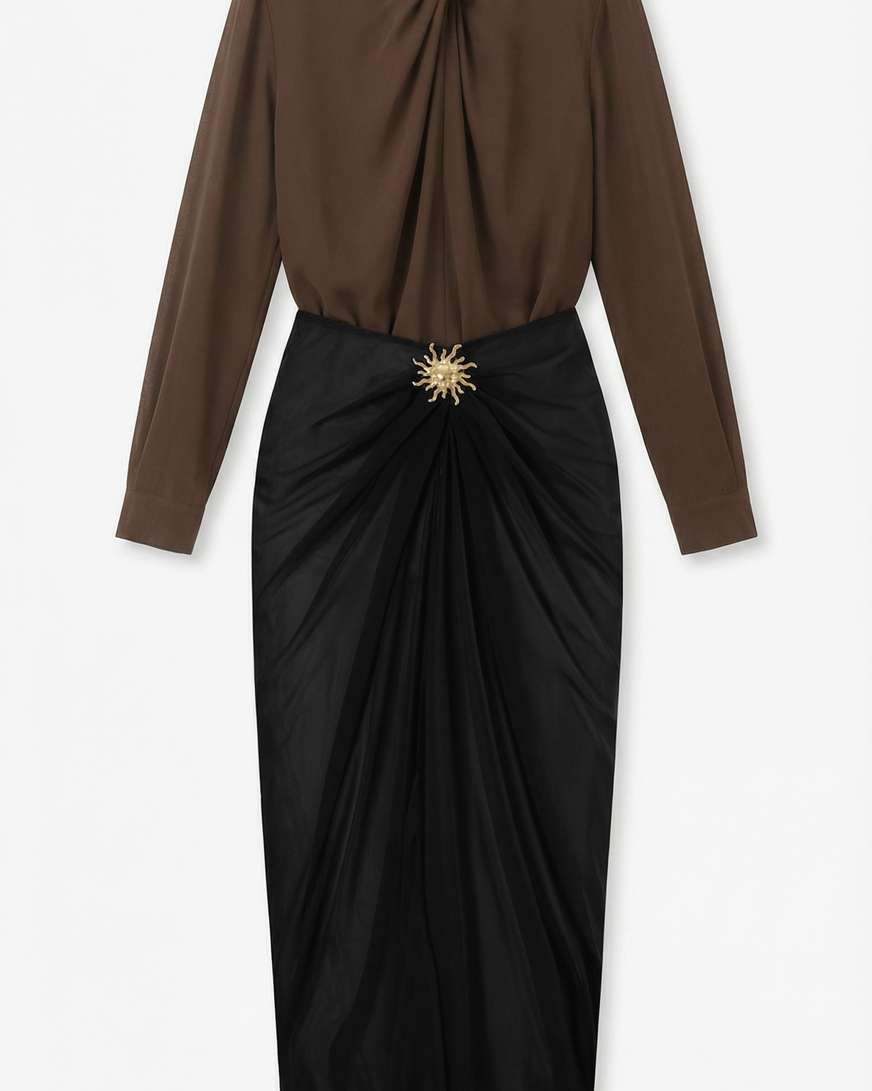 Aurazio Blusa con Collo Alto Annodato per Donna