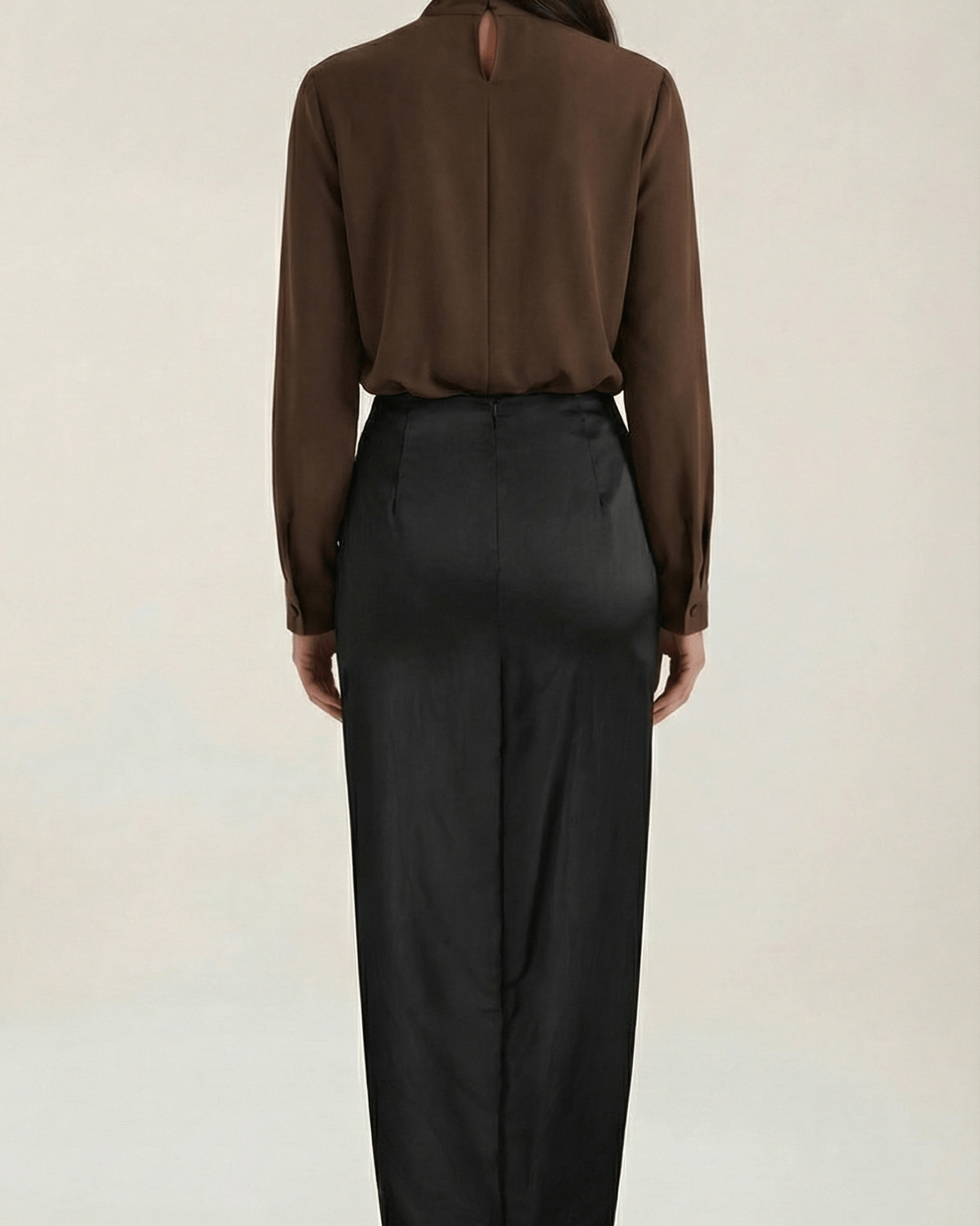 Aurazio Blusa con Collo Alto Annodato per Donna