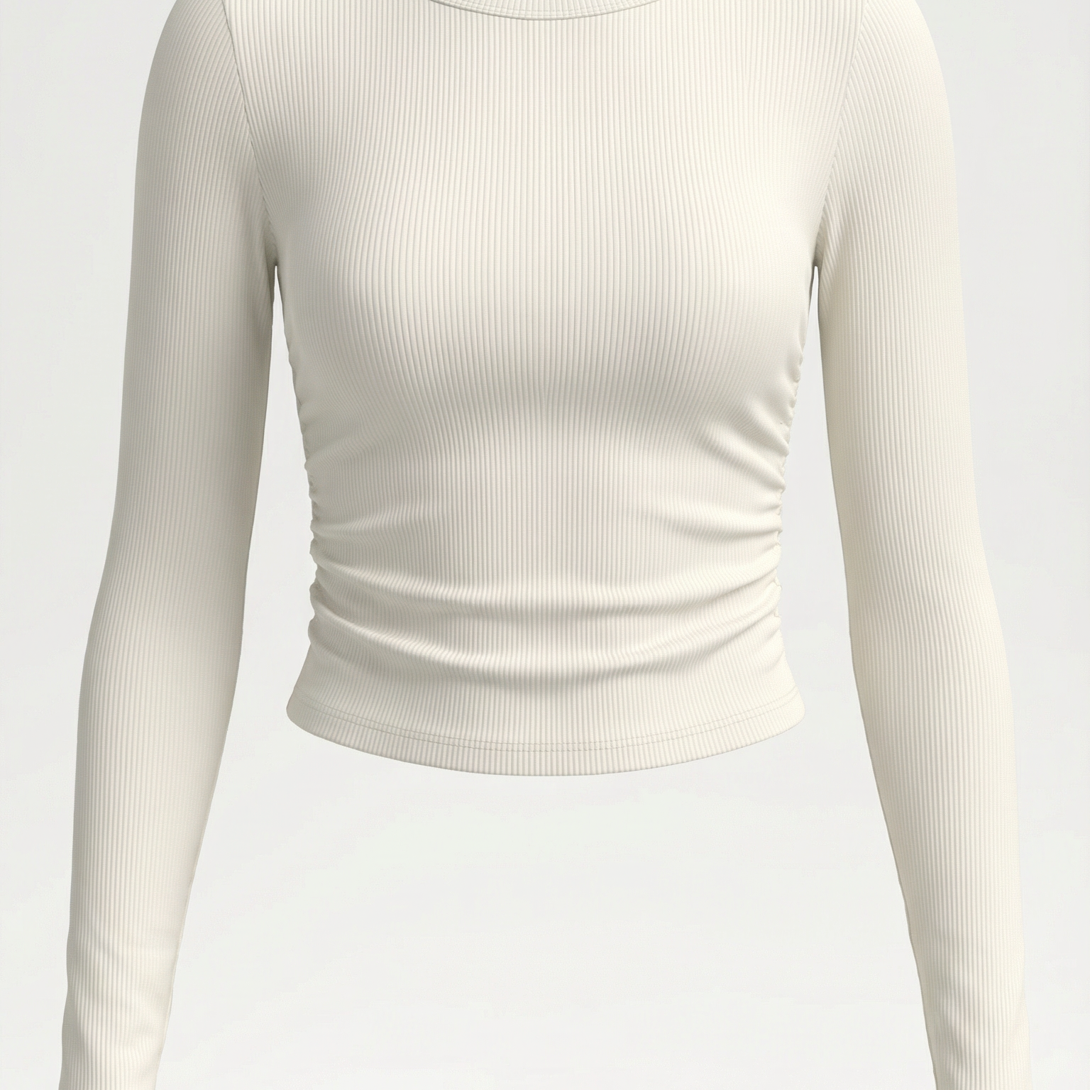 Top Corto Donna a Costine Elasticizzato Aderente Versatile