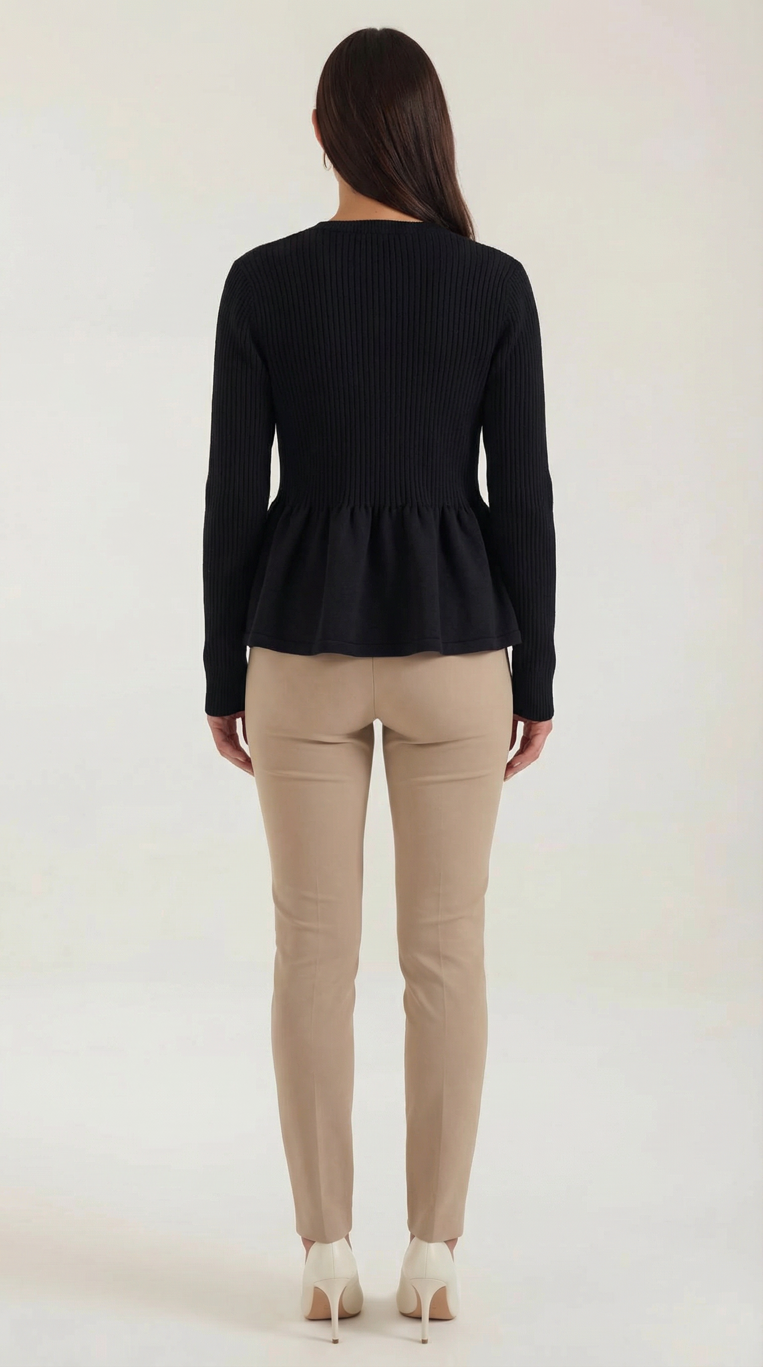 Aurazio Cardigan con Bottoni a Peplo da Donna