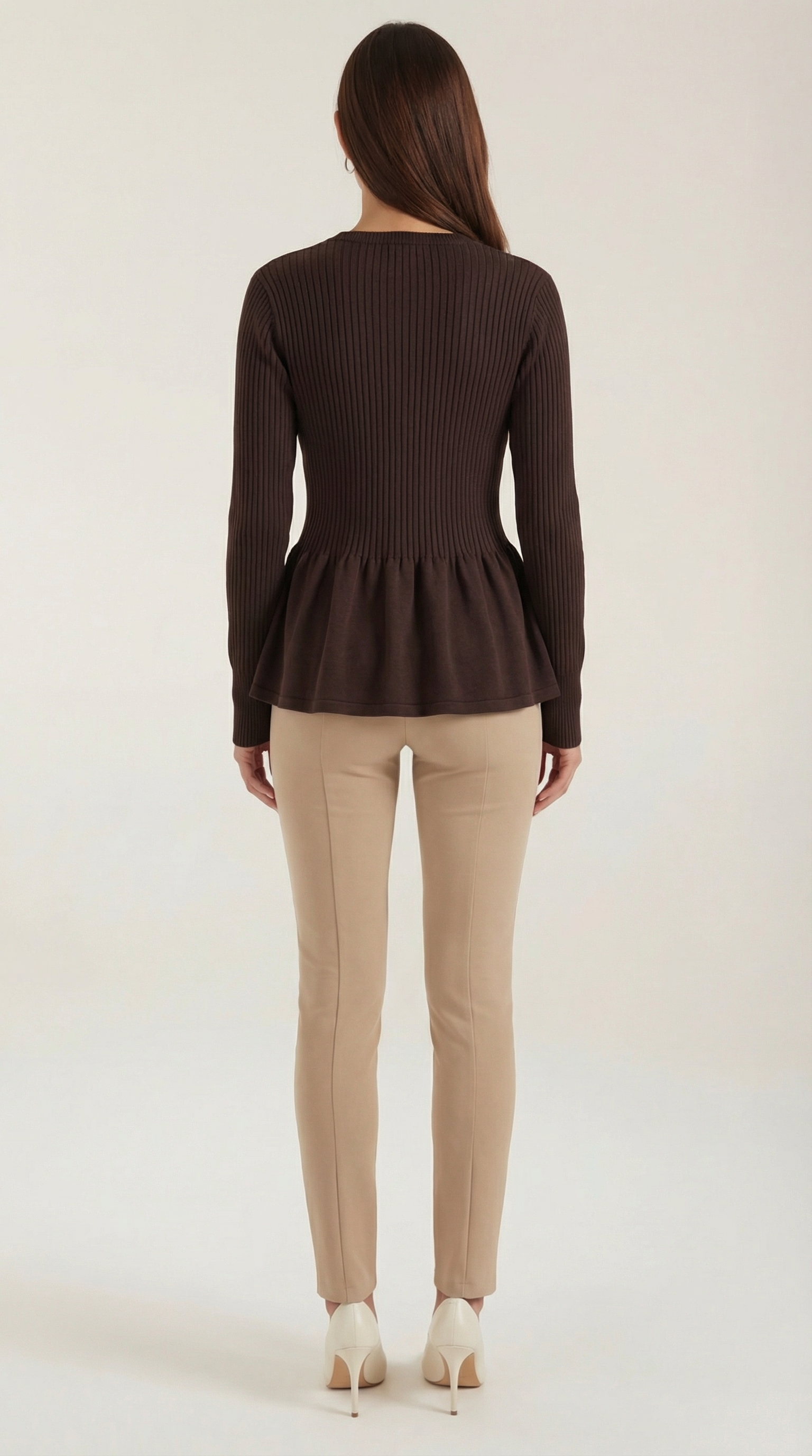 Aurazio Cardigan con Bottoni a Peplo da Donna