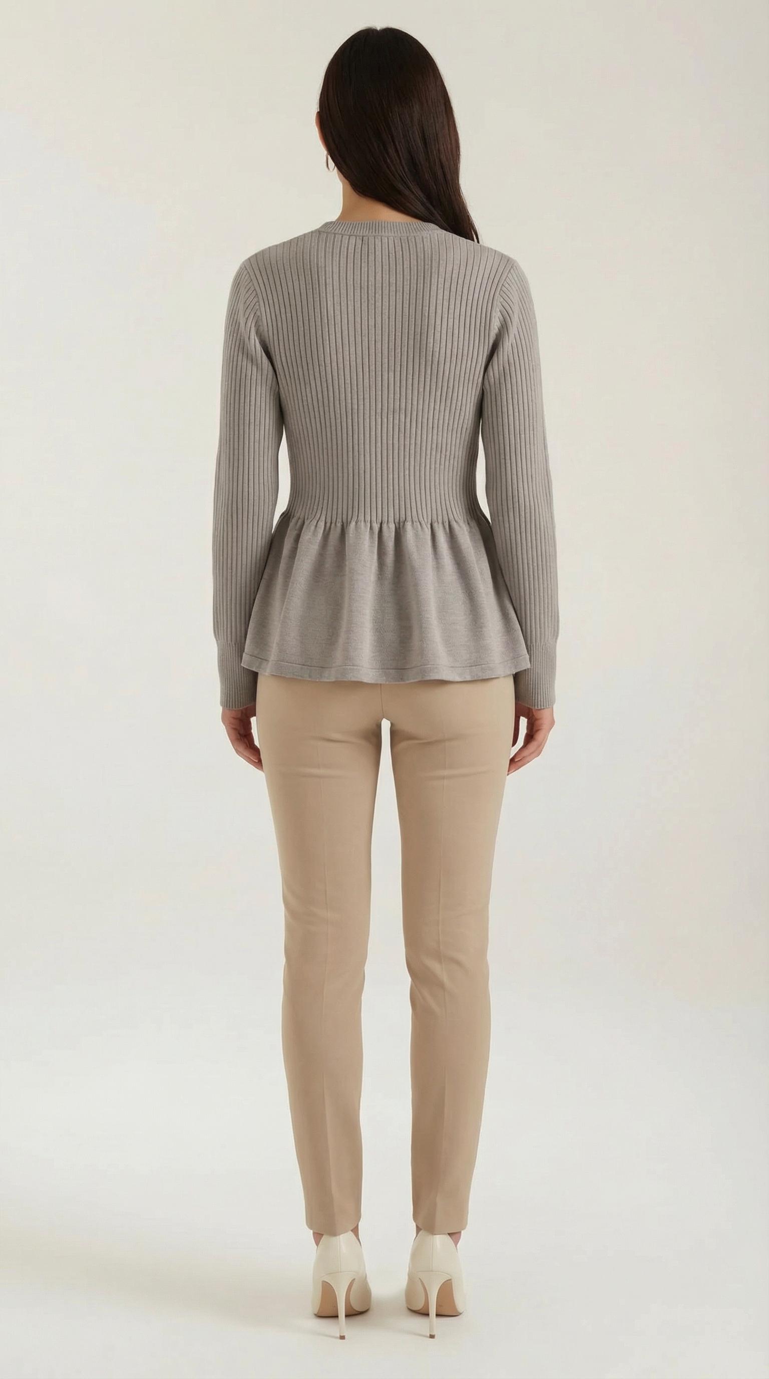 Aurazio Cardigan con Bottoni a Peplo da Donna