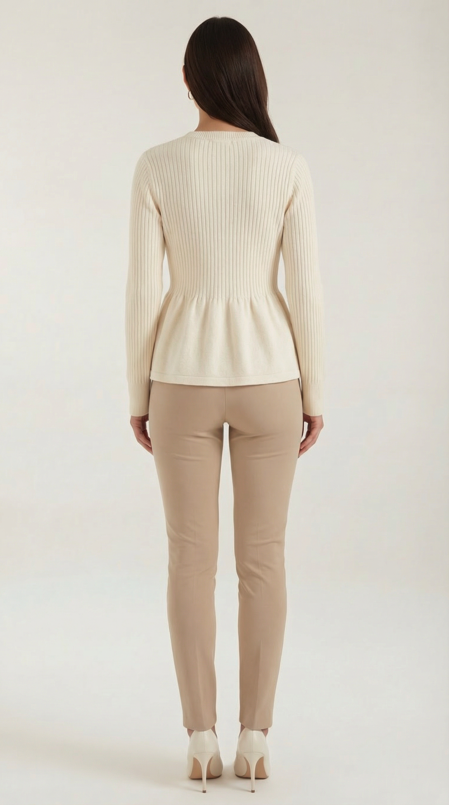 Aurazio Cardigan con Bottoni a Peplo da Donna