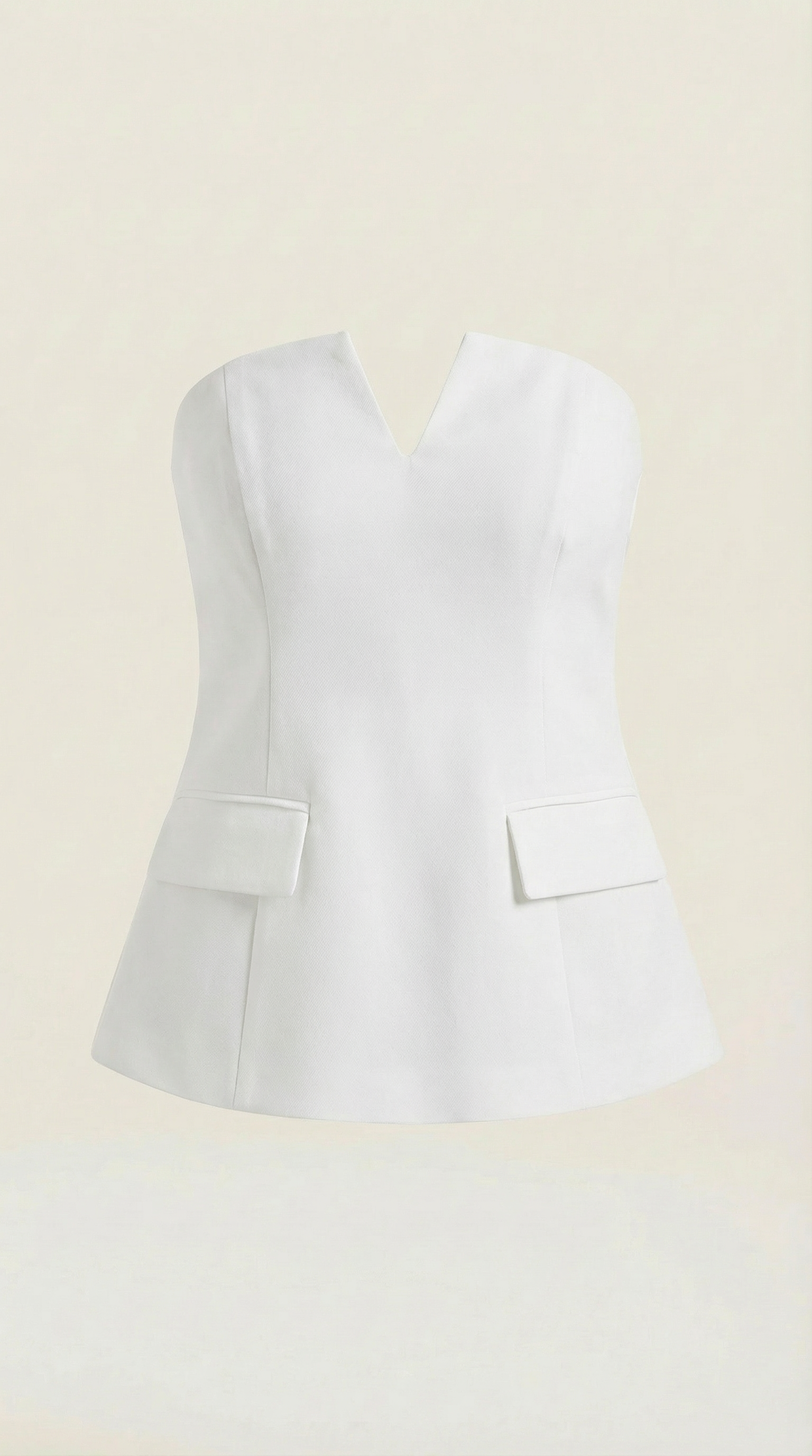 Top Donna Senza Maniche Scollo a Incavo Architettonico