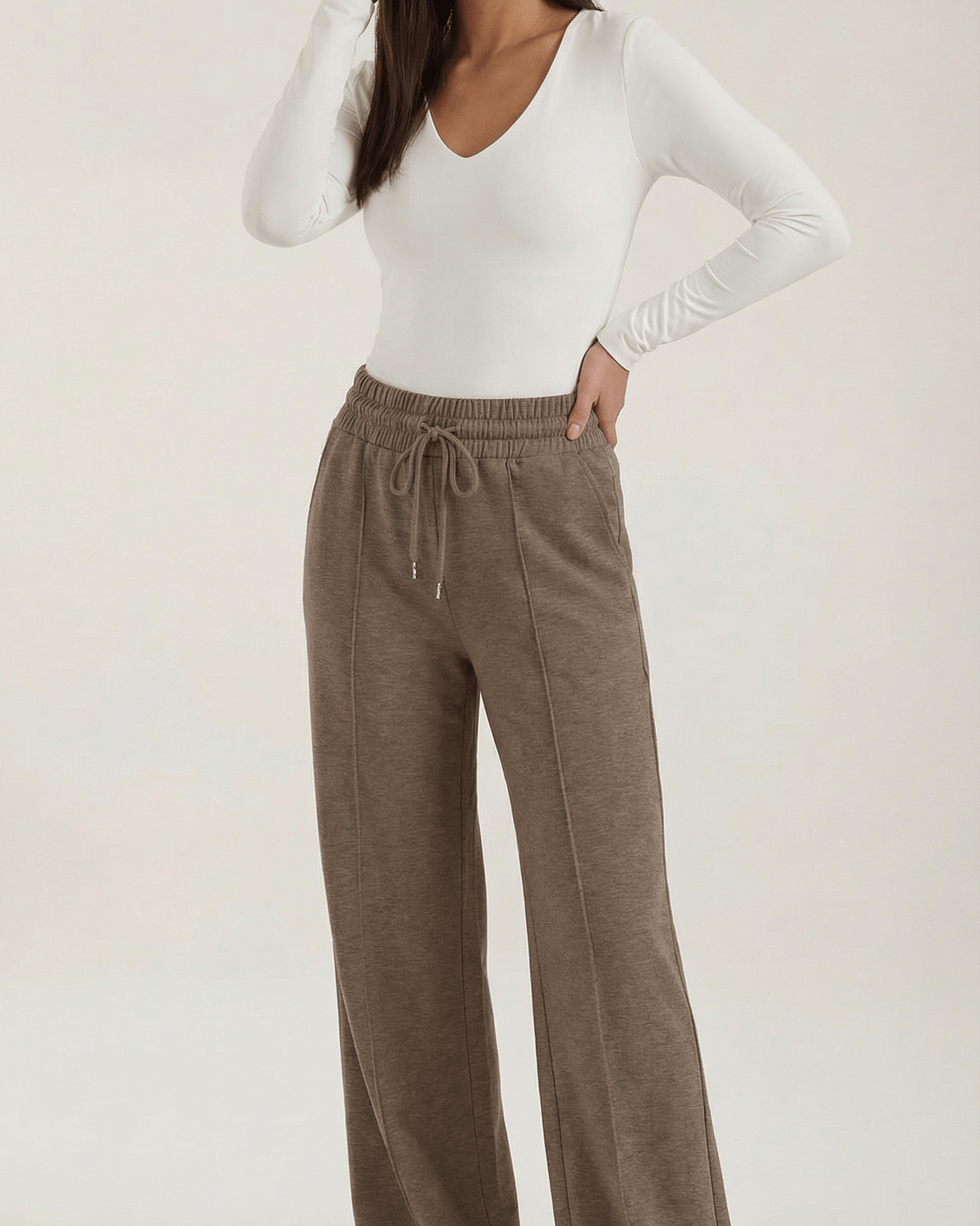 Aurazio Pantaloni a Gamba Larga con Coulisse da Donna