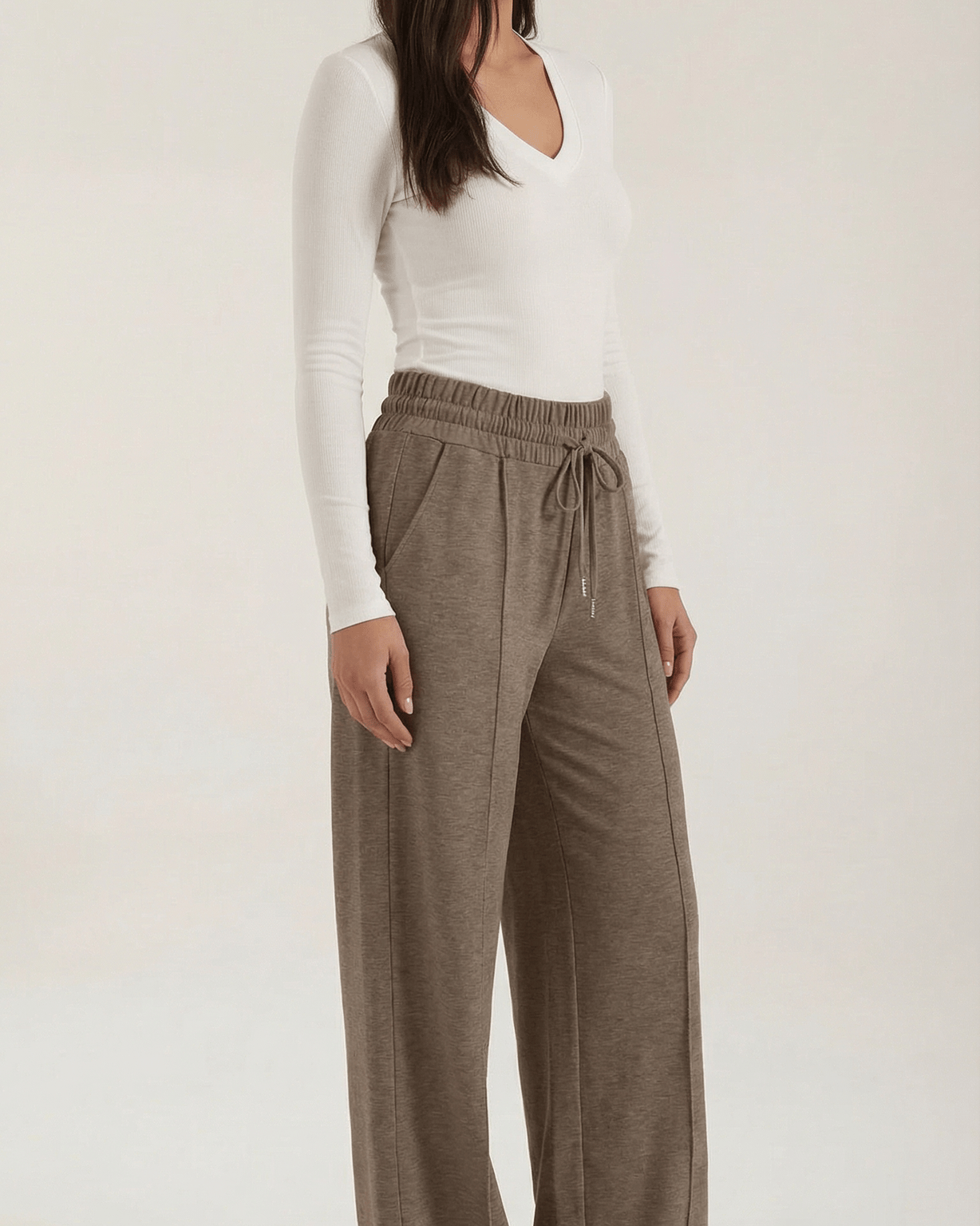 Aurazio Pantaloni a Gamba Larga con Coulisse da Donna