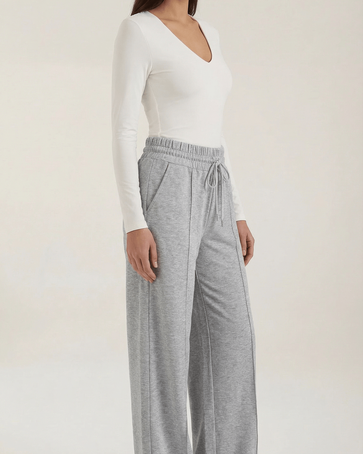 Aurazio Pantaloni a Gamba Larga con Coulisse da Donna