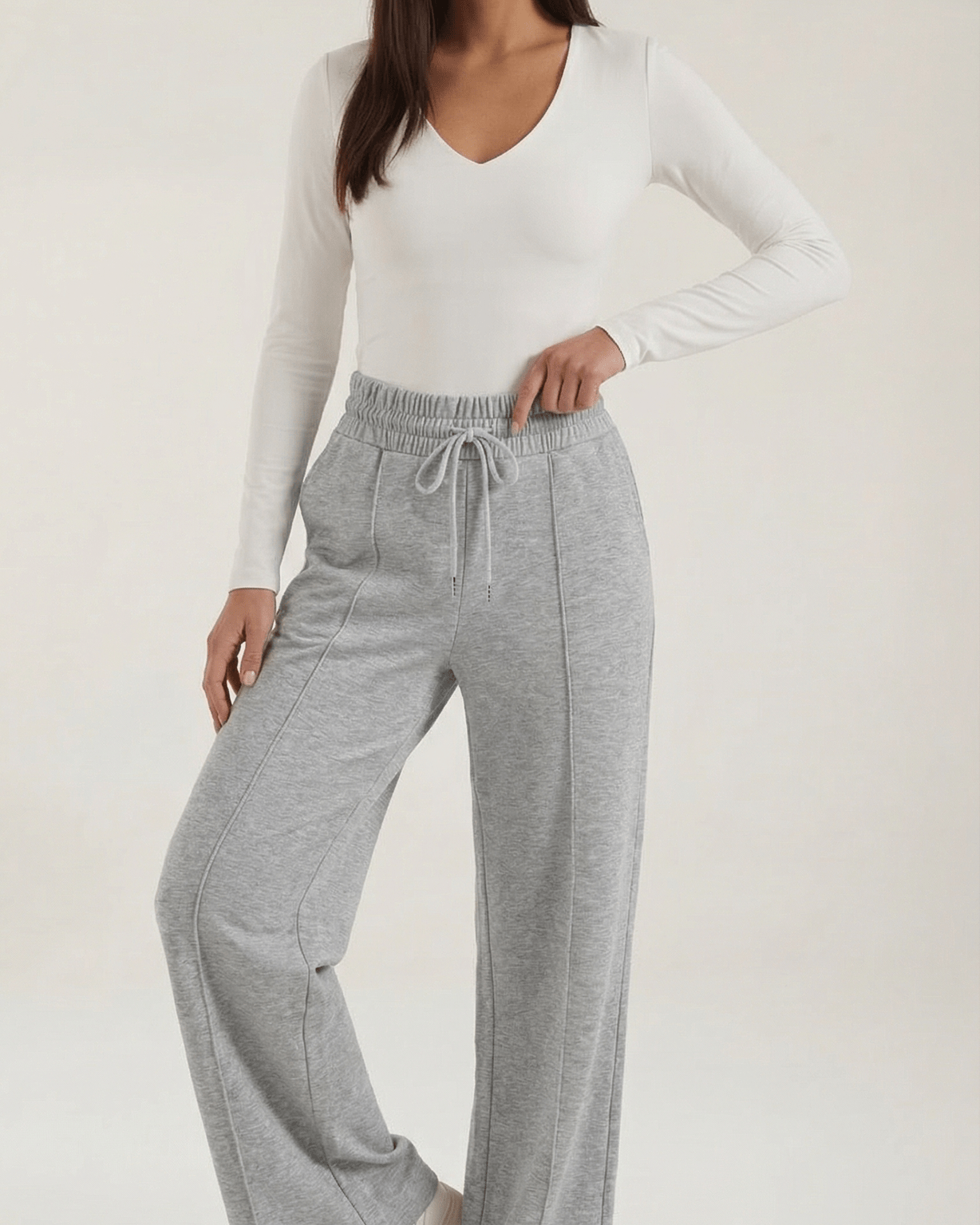 Aurazio Pantaloni a Gamba Larga con Coulisse da Donna