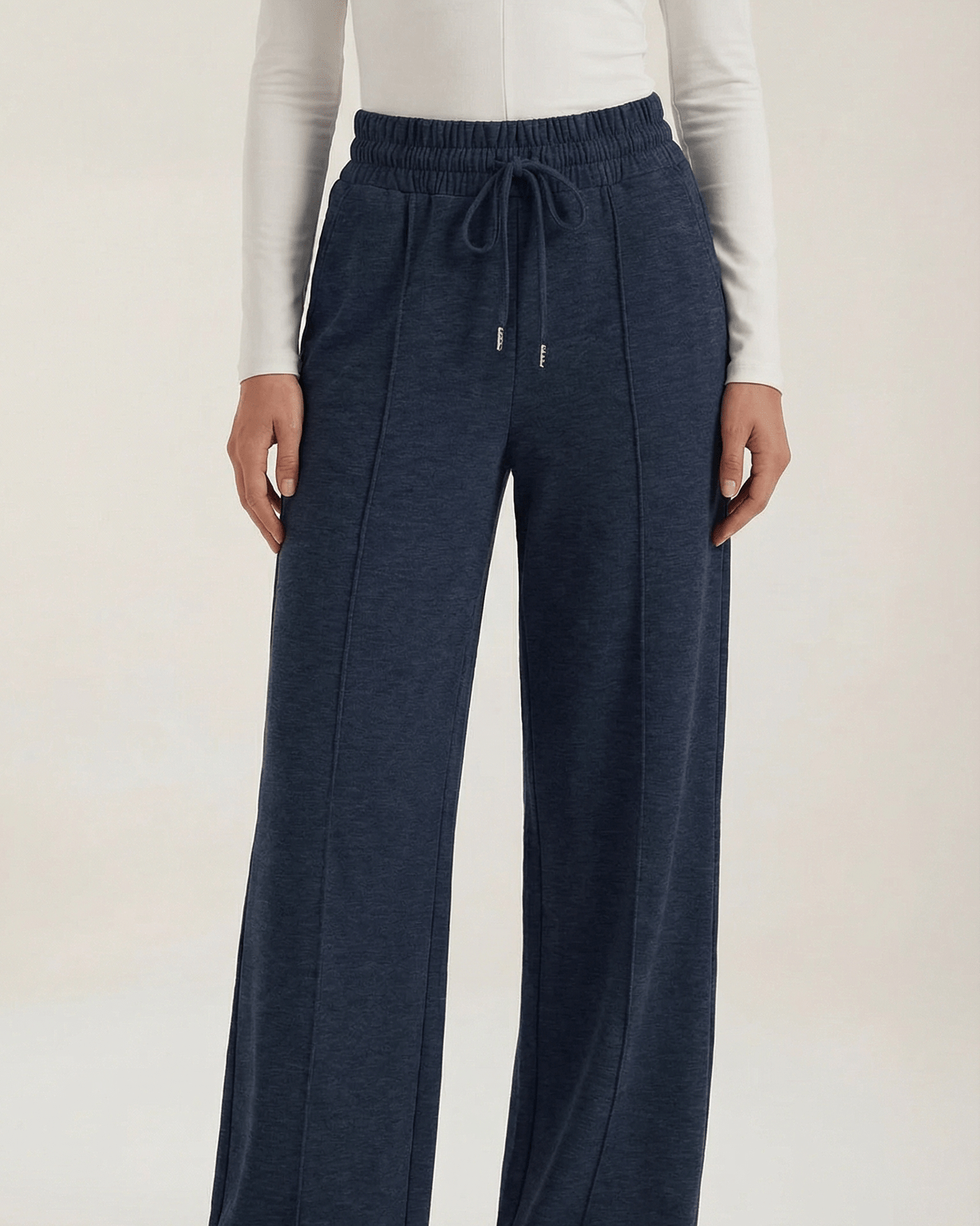 Aurazio Pantaloni a Gamba Larga con Coulisse da Donna