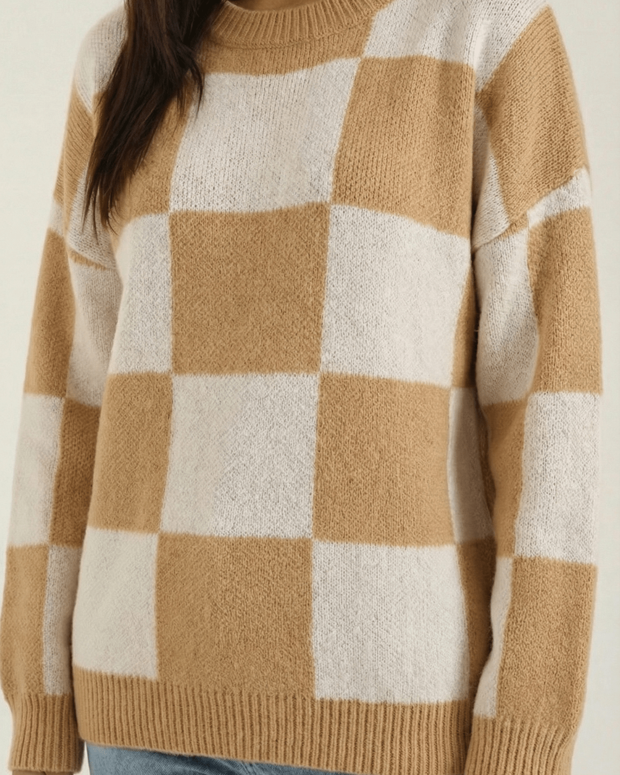 Aurazio Maglione a Quadri Checkered da Donna