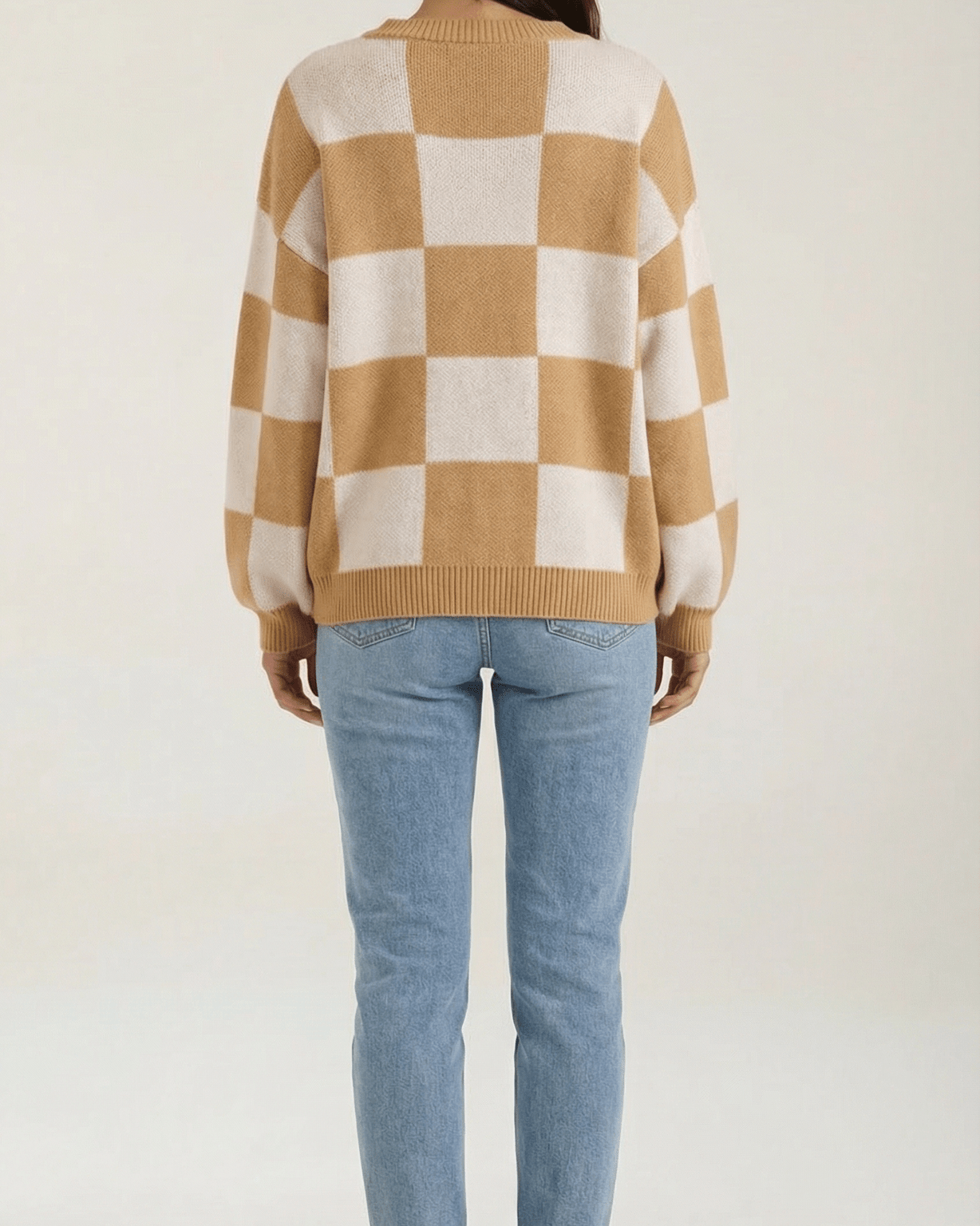 Aurazio Maglione a Quadri Checkered da Donna