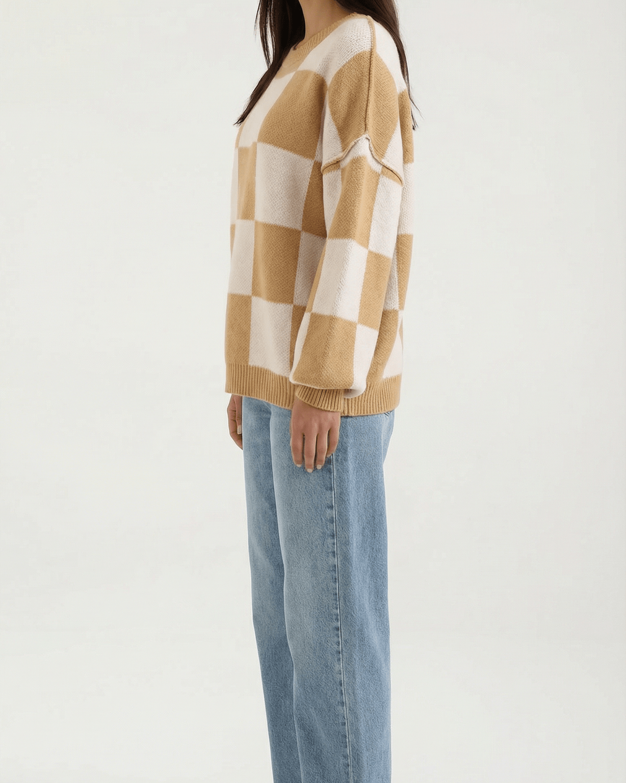 Aurazio Maglione a Quadri Checkered da Donna