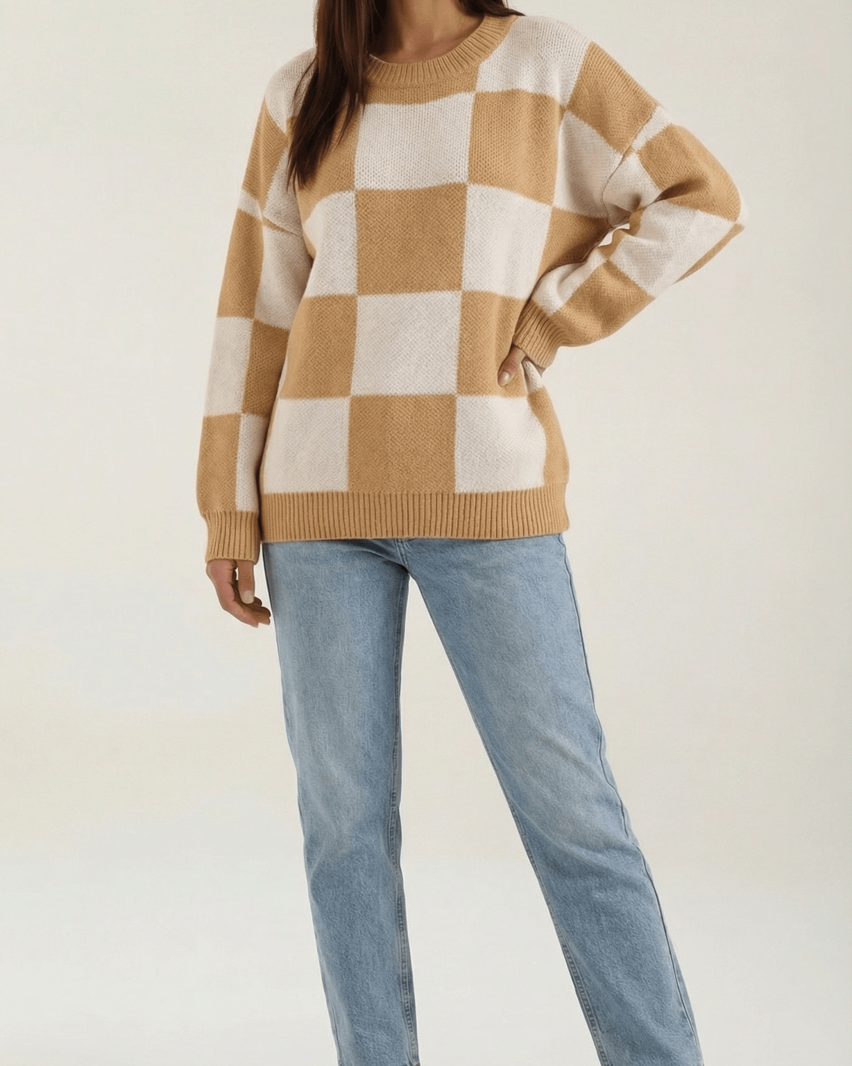 Aurazio Maglione a Quadri Checkered da Donna