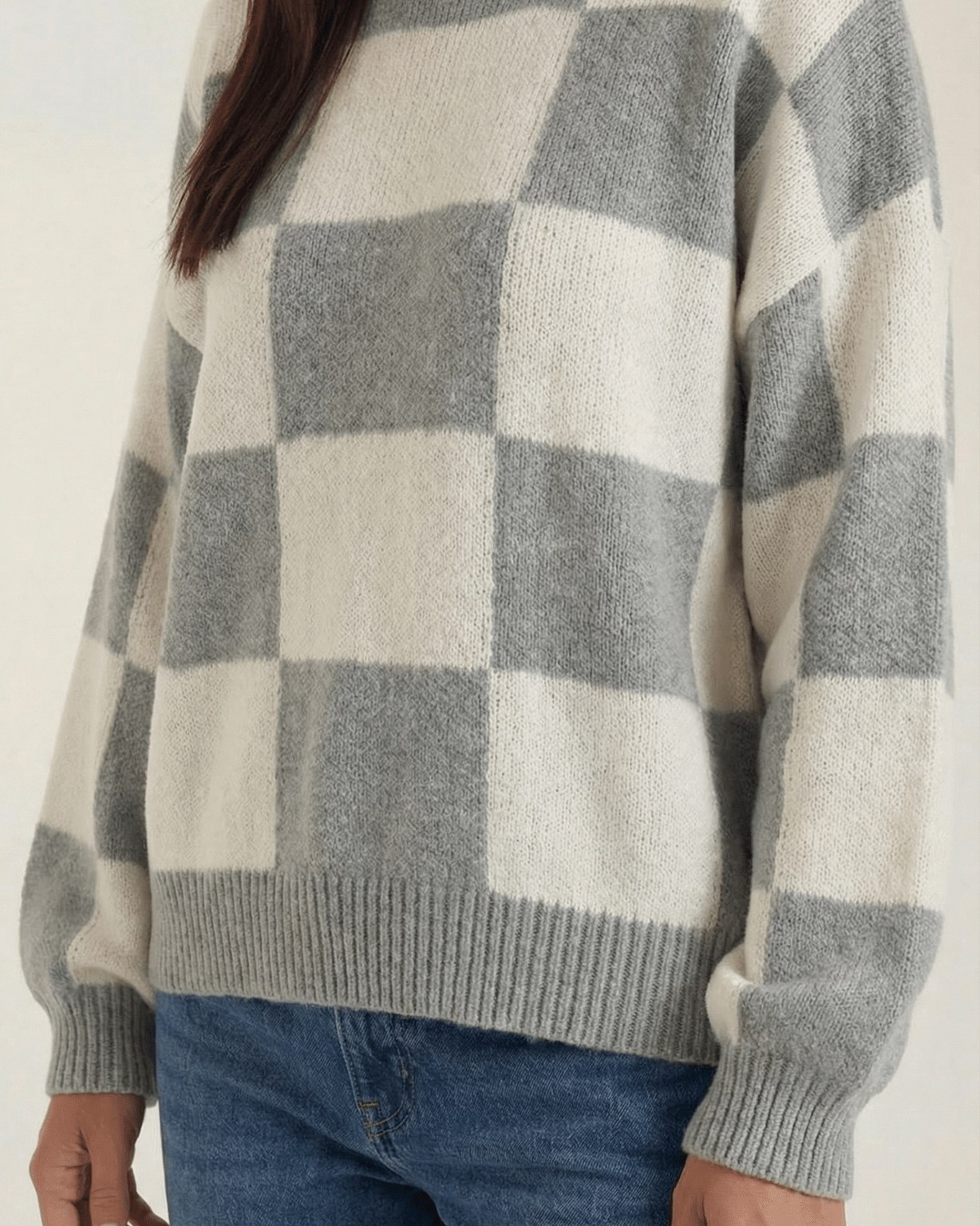 Aurazio Maglione a Quadri Checkered da Donna