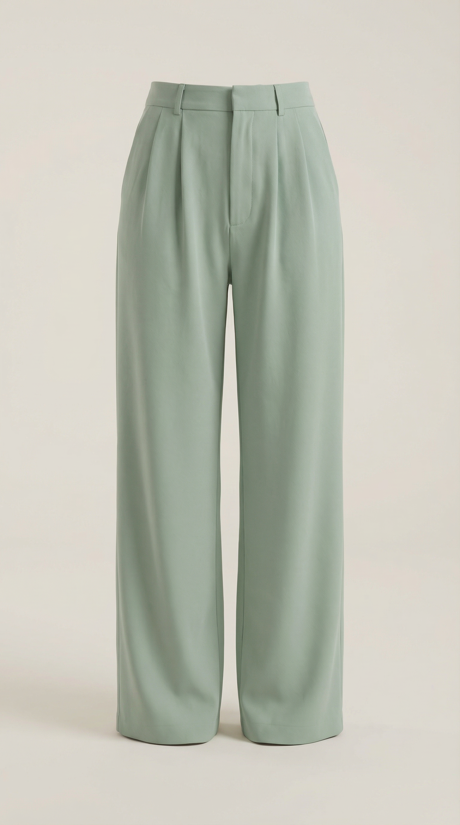 Pantaloni Donna a Gamba Larga Chino Vita Alta Pieghe