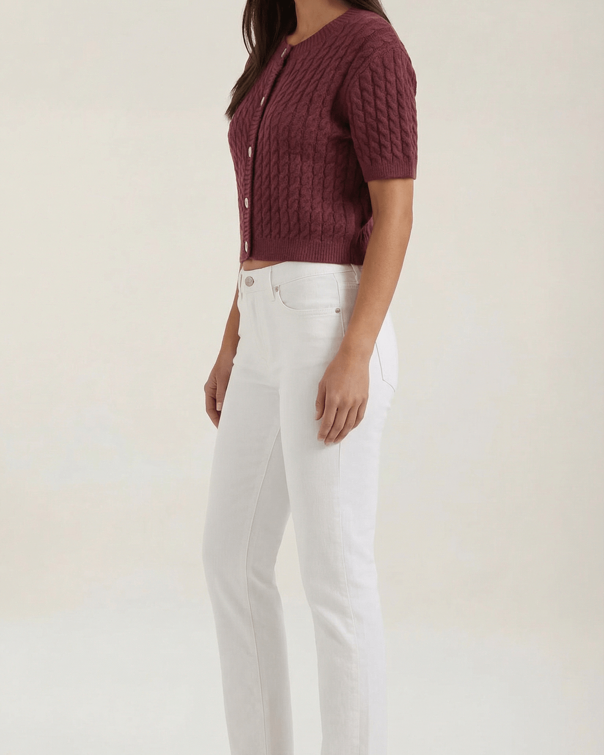 Aurazio Cardigan Corto in Maglia da Donna