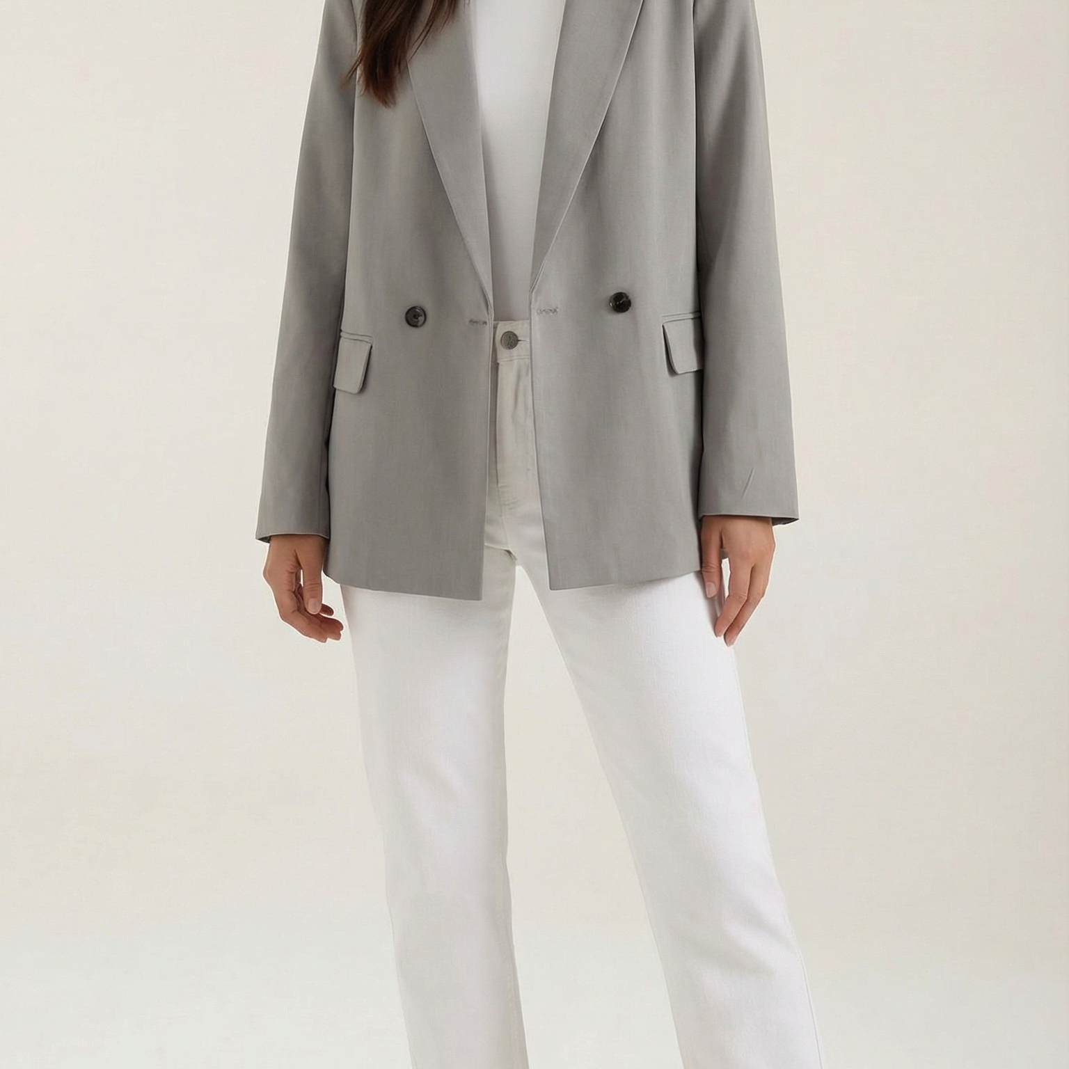 Blazer Donna Classico Longline Spalle Strutturate Sartoriale